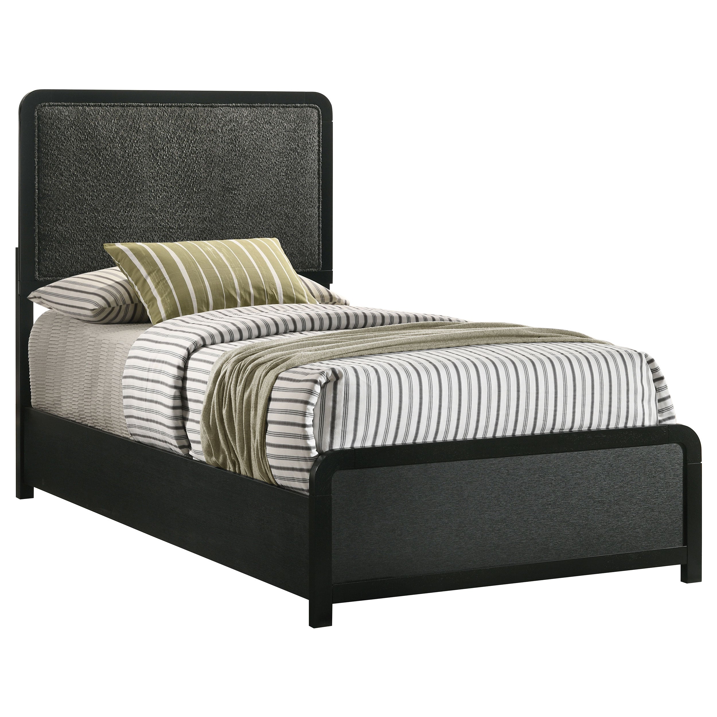 Cavelle 51-inch Upholstered Twin Panel Bed Black-