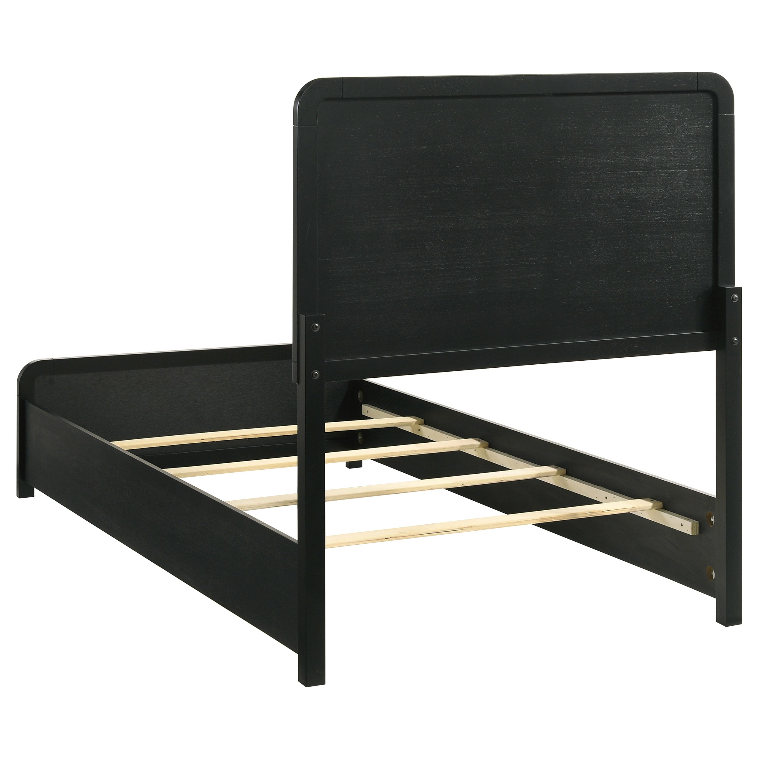 Cavelle 51-inch Upholstered Twin Panel Bed Black-