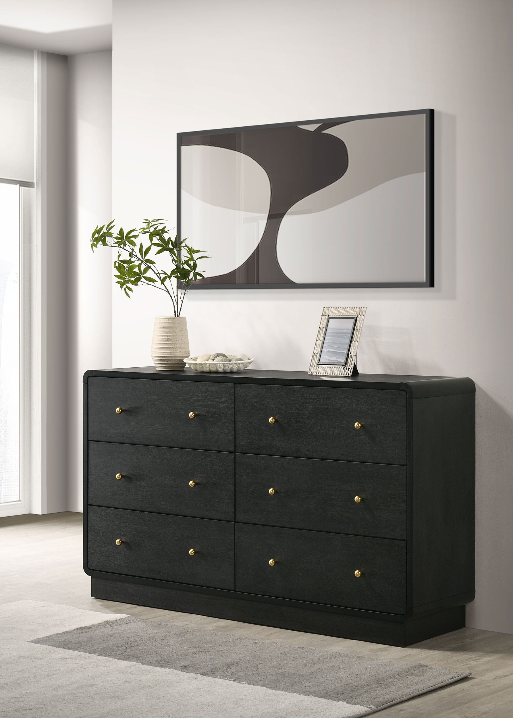 Cavelle 6-drawer Dresser Cabinet Black-