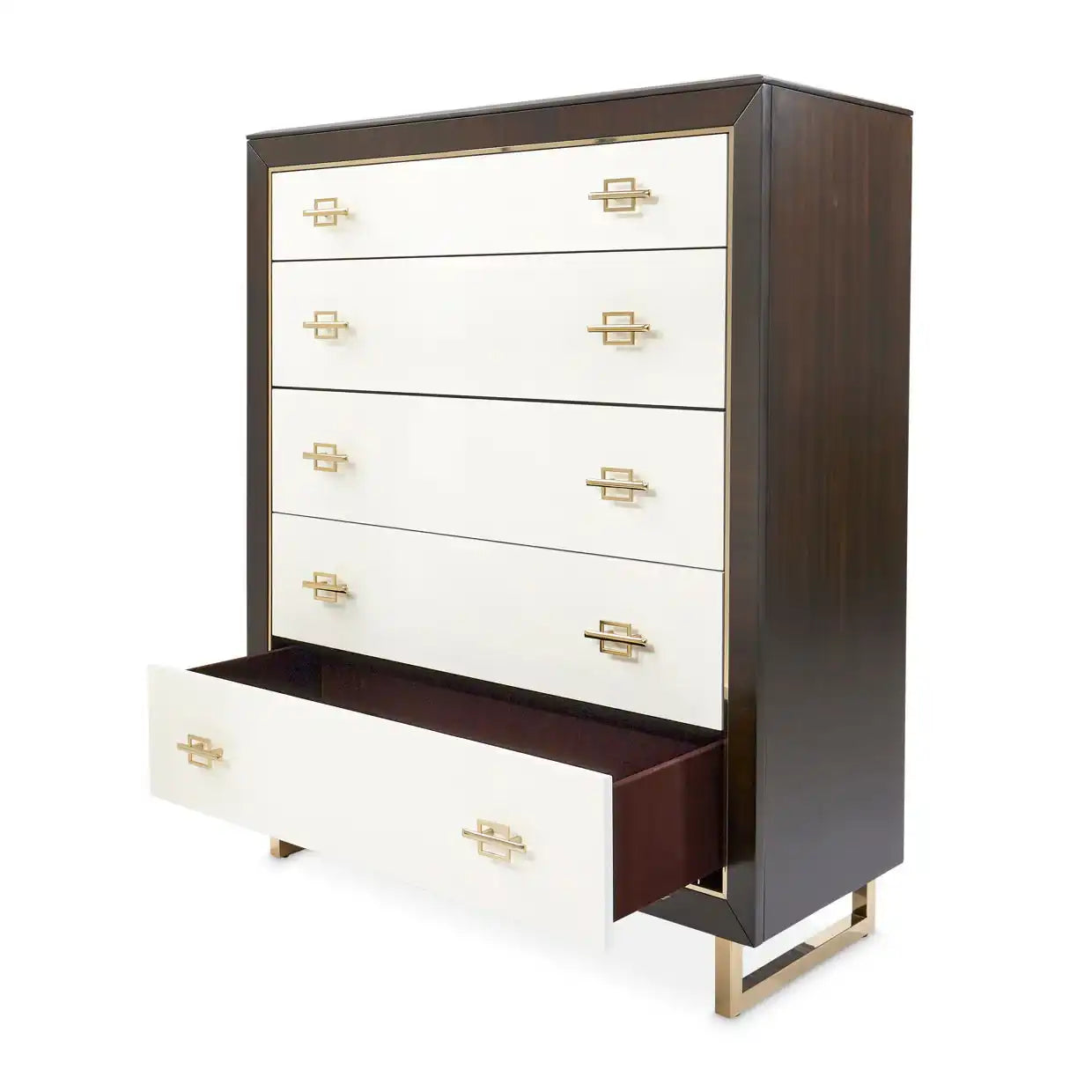 Belmont Place - 5-Drawer Chest - White / Dark Brown - Best Buy Furniture