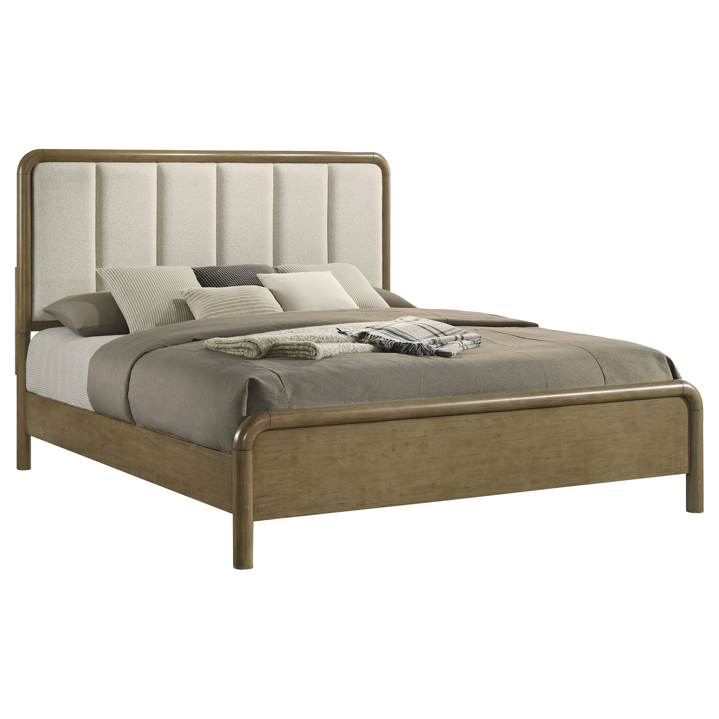 Amsbury 59-inch Upholstered Queen Bed Nutmeg-