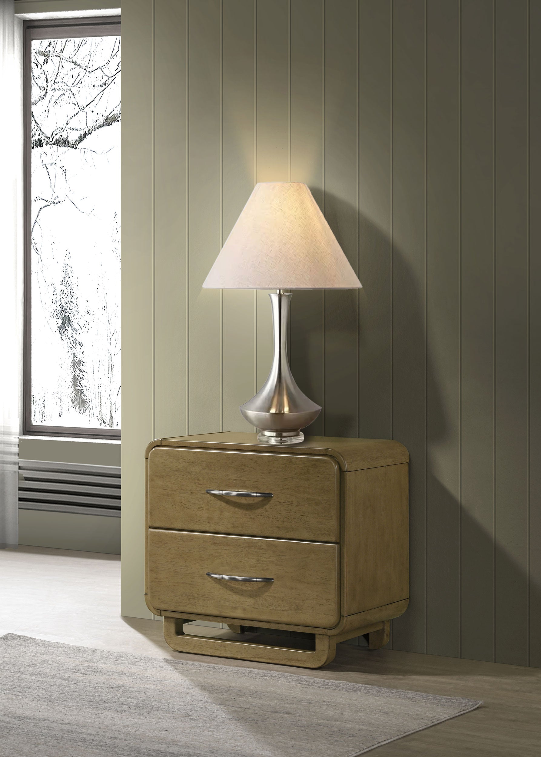 Amsbury 2-drawer Nightstand Bedside Table Nutmeg-