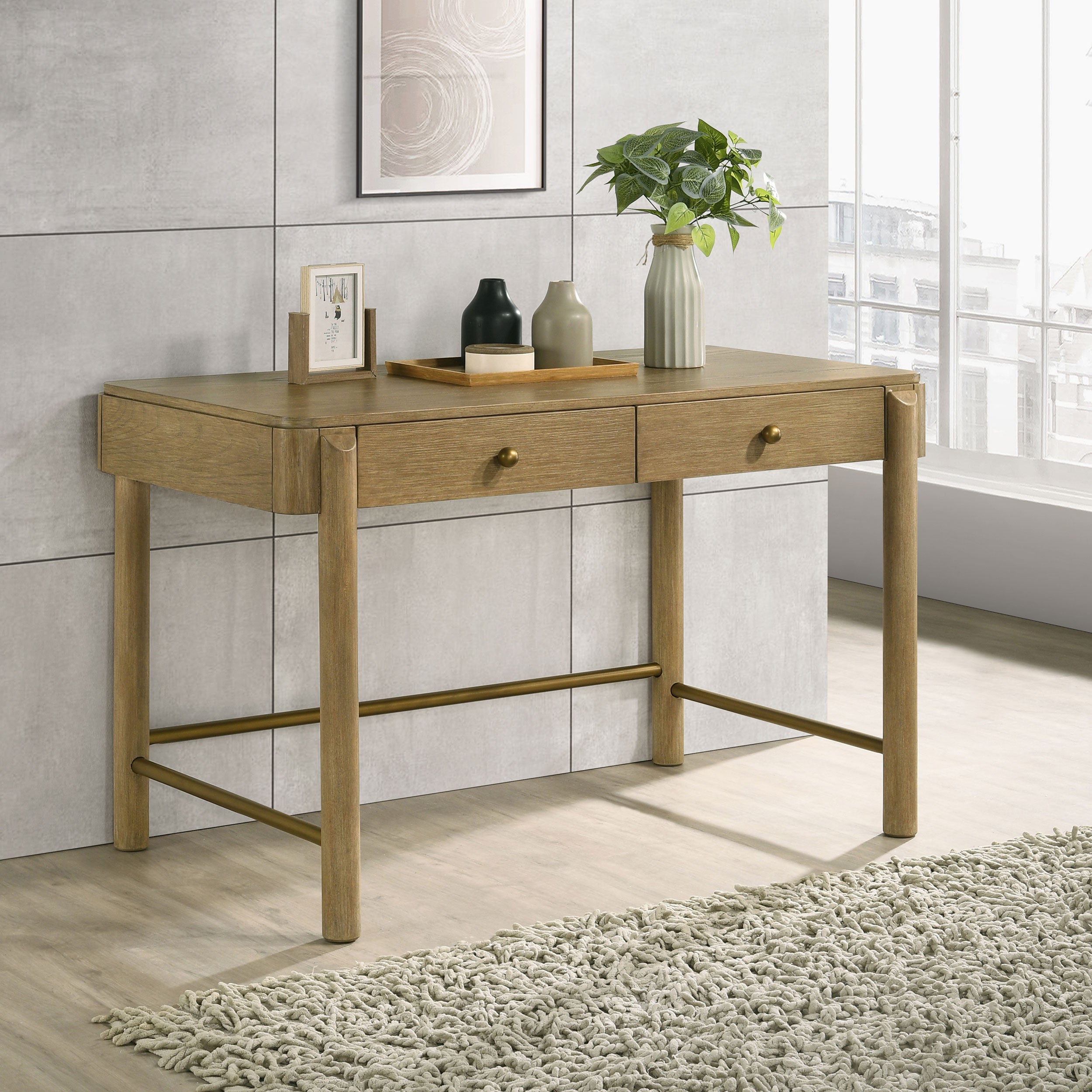 Arini 2-drawer Vanity Desk Makeup Table Sand Wash-CoasterElevations