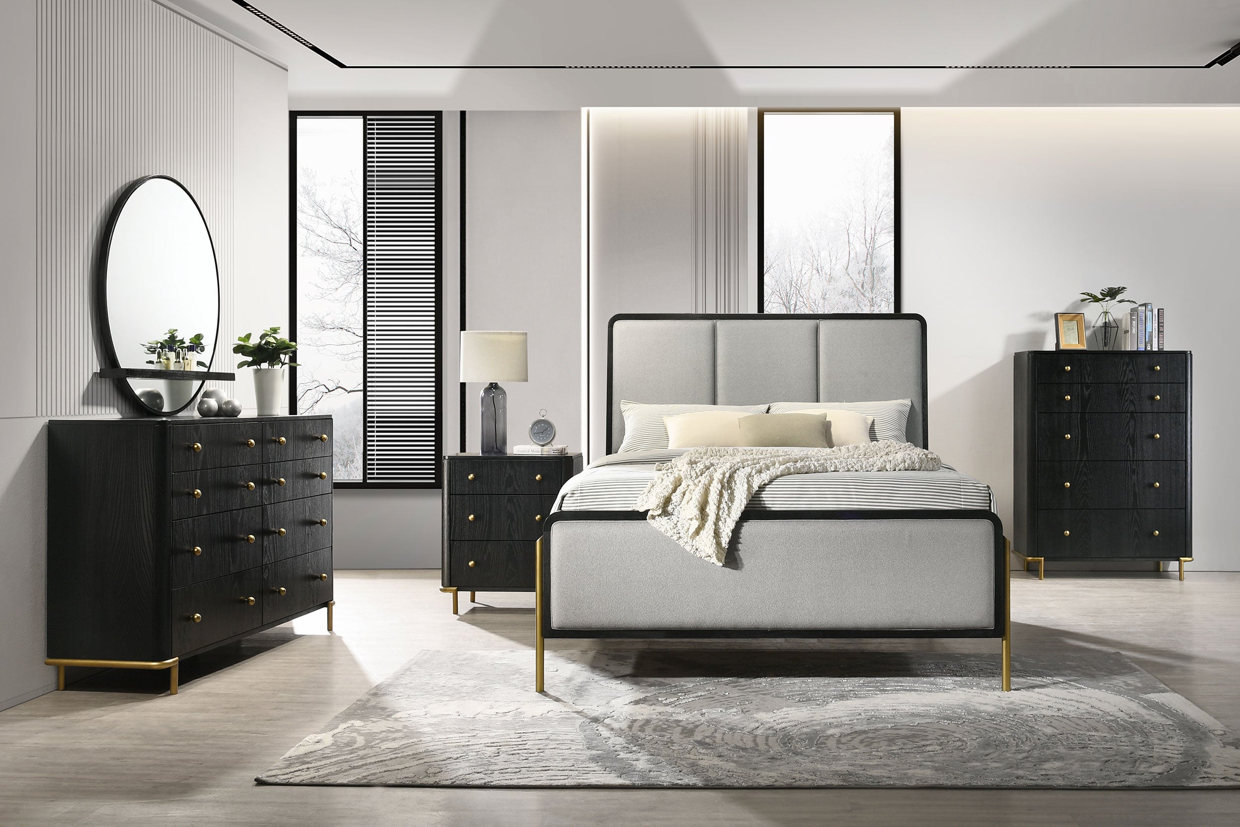 Arini 3-drawer Nightstand Black-