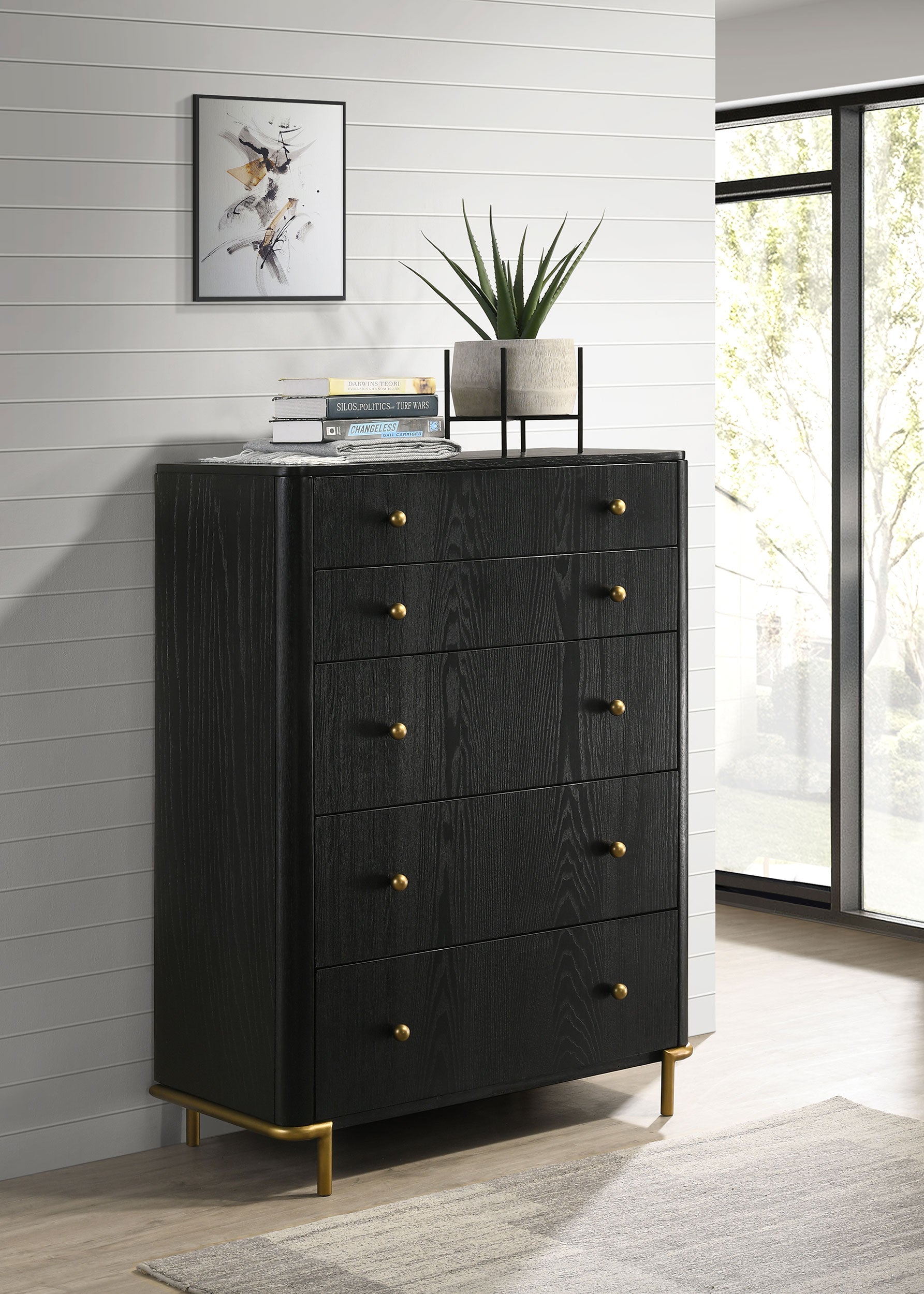 Arini 5-drawer Bedroom Chest Black-