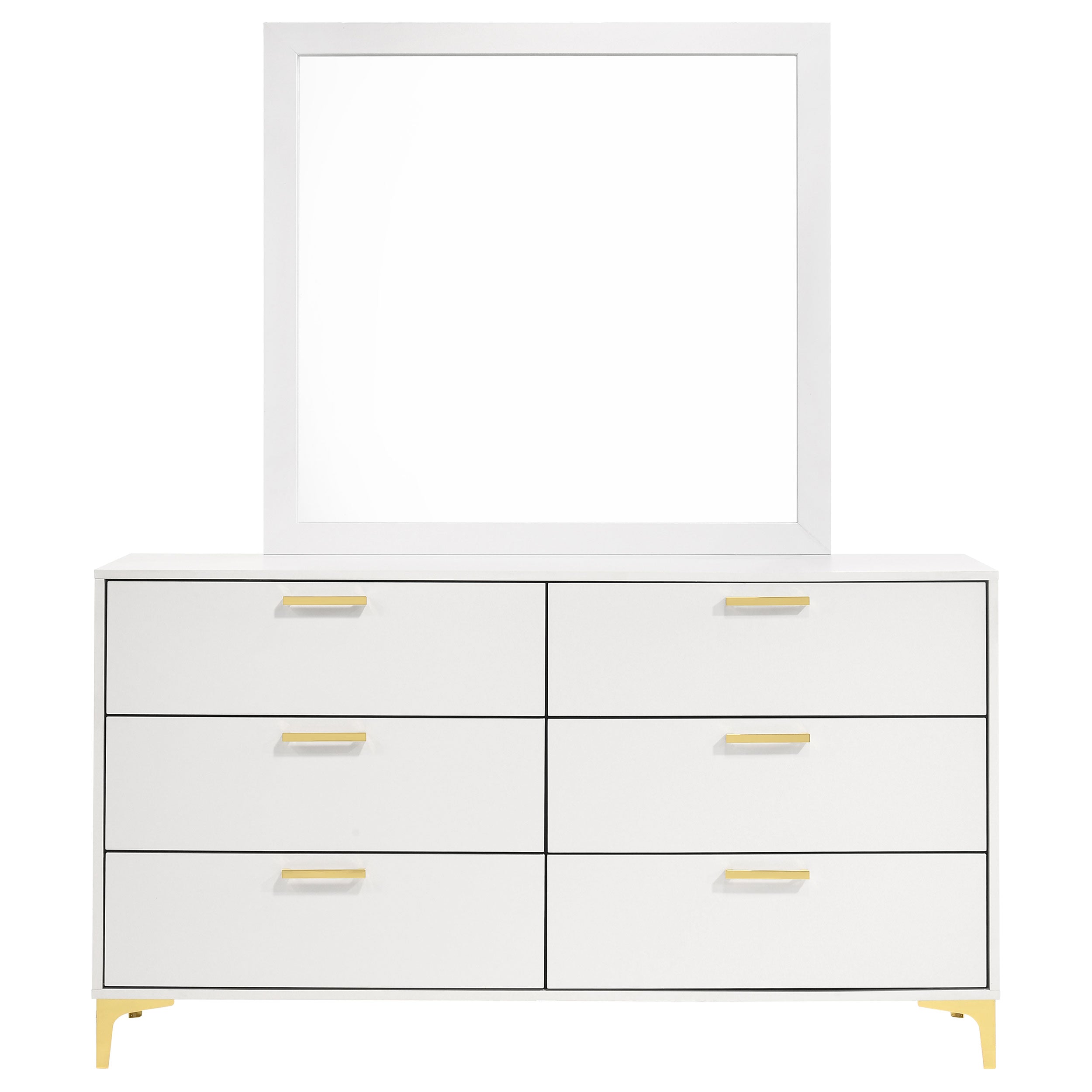 Kendall 6-drawer Dresser with Mirror White-CoasterEveryday