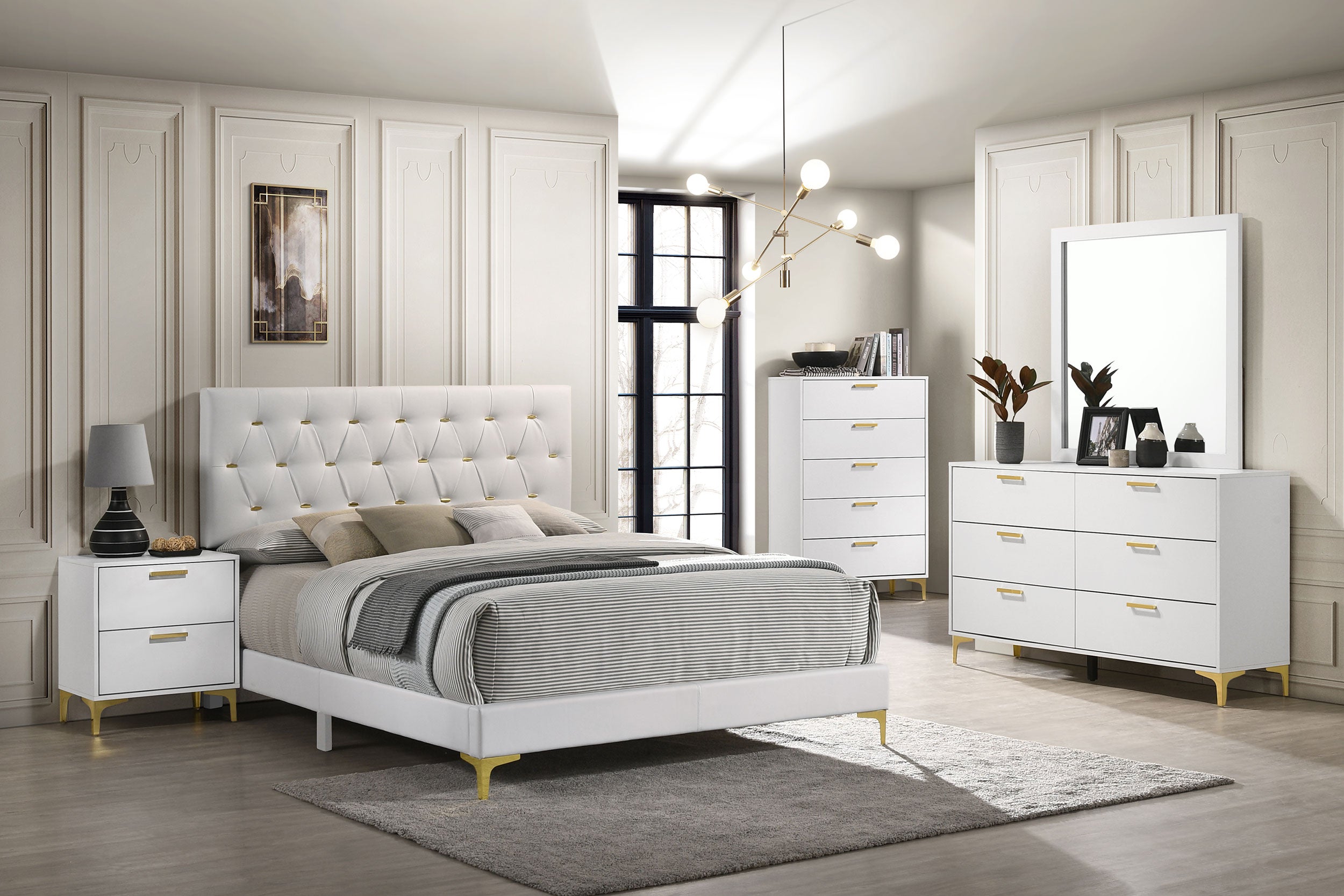 Kendall 6-drawer Dresser with Mirror White-CoasterEveryday