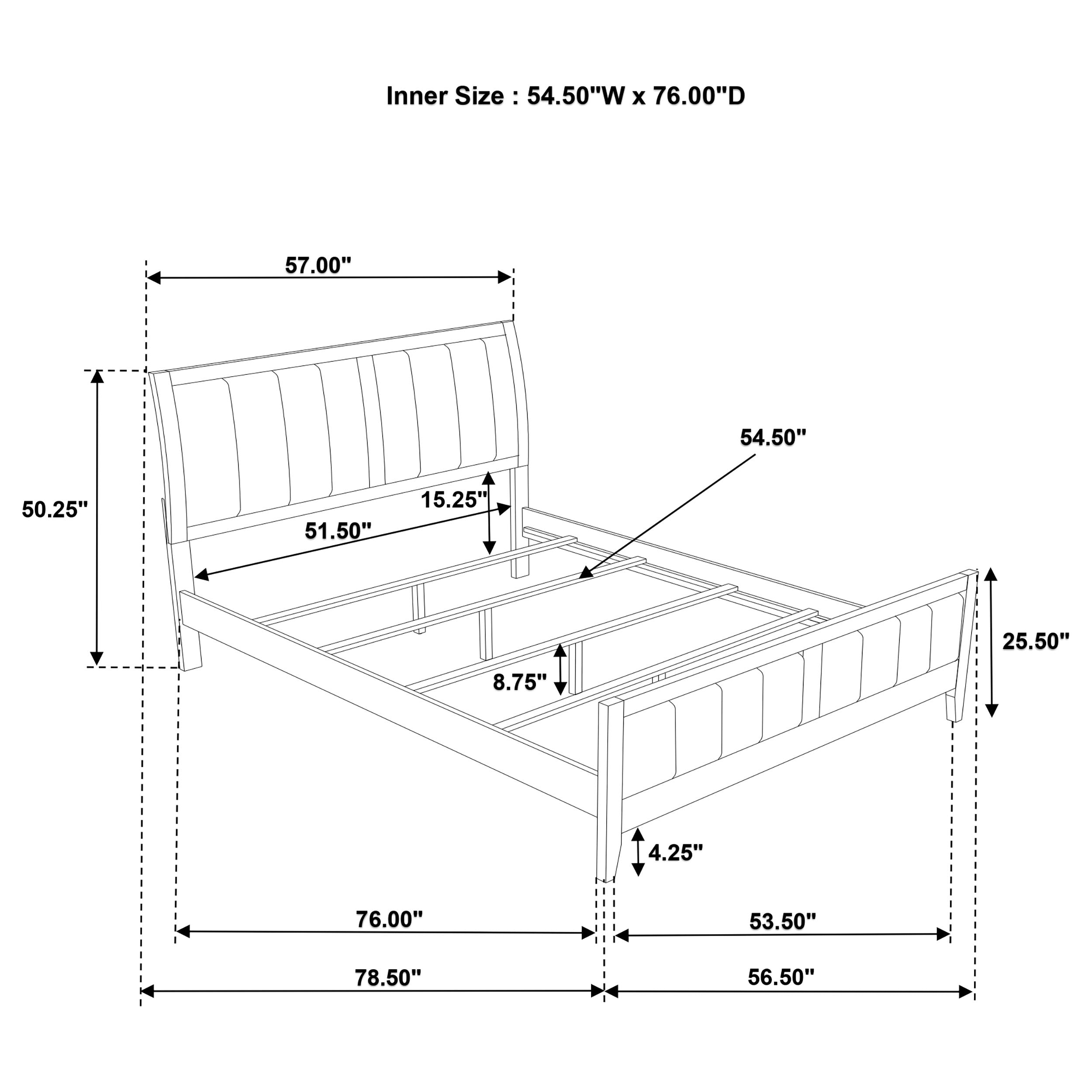 Wilkes 51-inch Upholstered Full Bed Dark Cocoa-