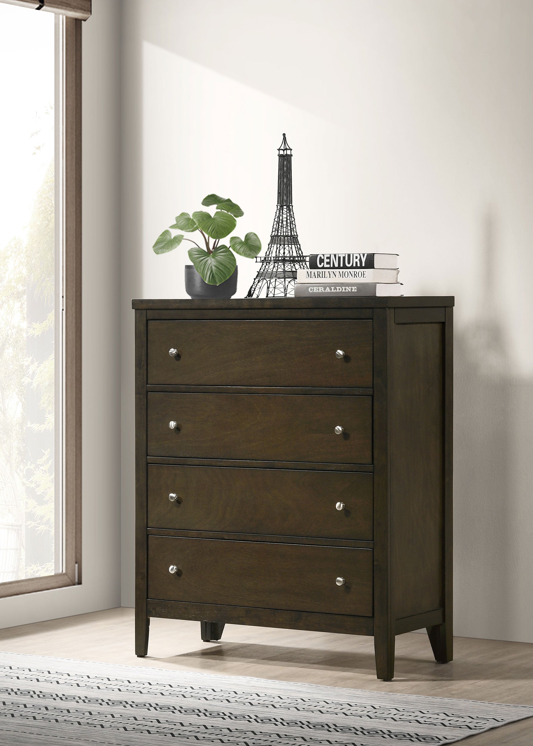 Wilkes 4-drawer Chest of Drawers Dark Cocoa-