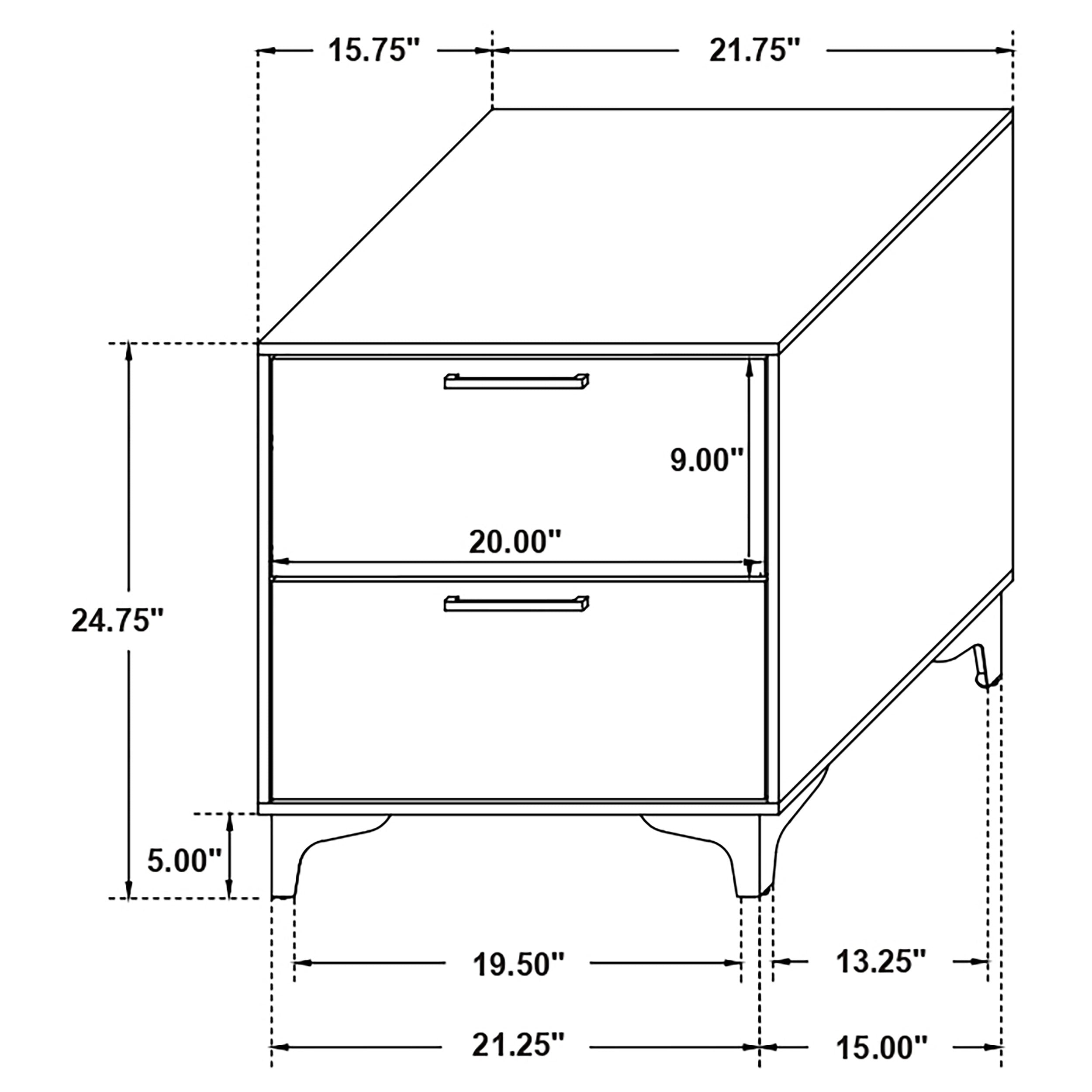 Kendall 2-drawer Nightstand Black-CoasterEveryday