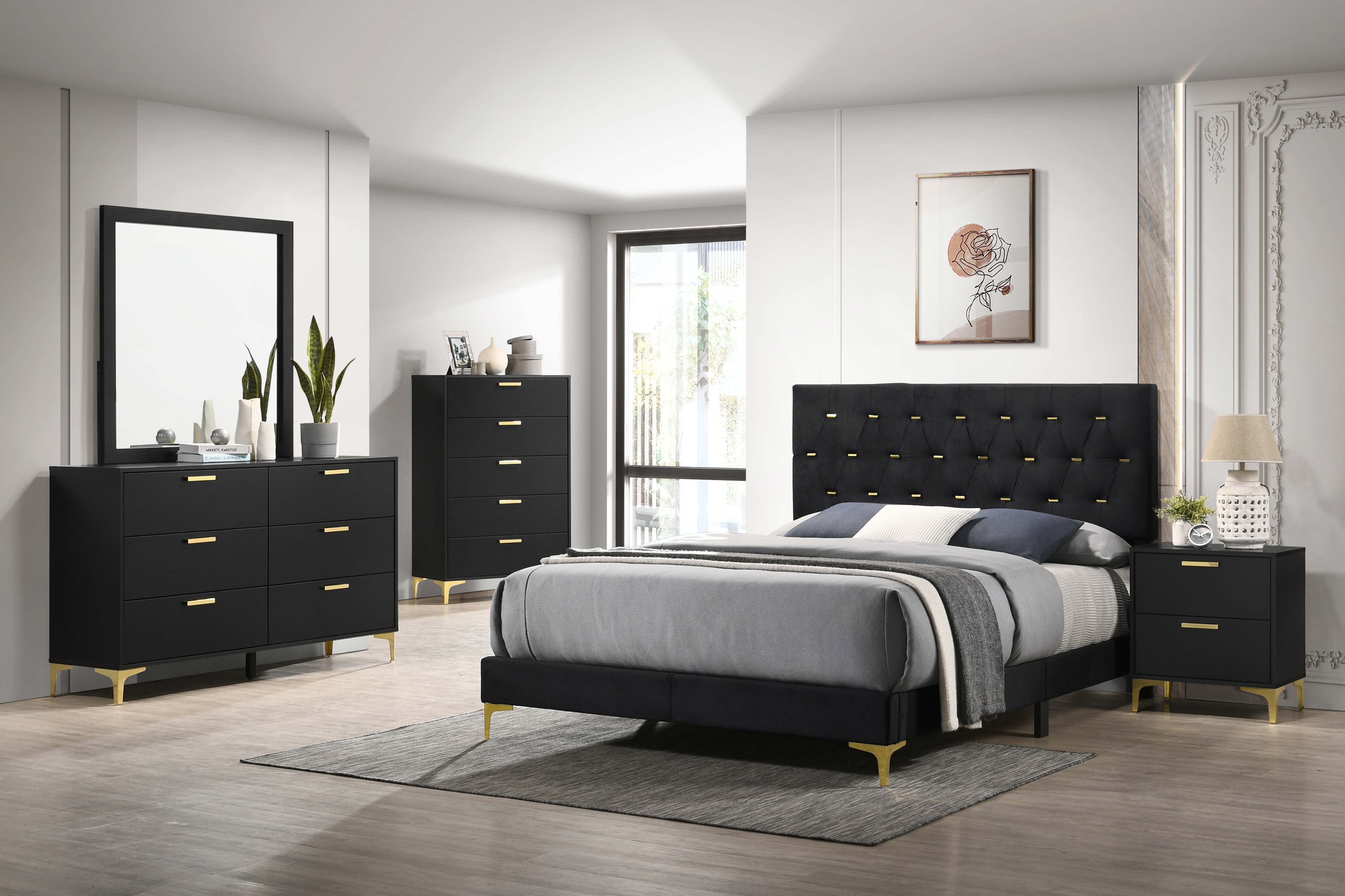 Kendall Dresser Mirror Black-CoasterEveryday