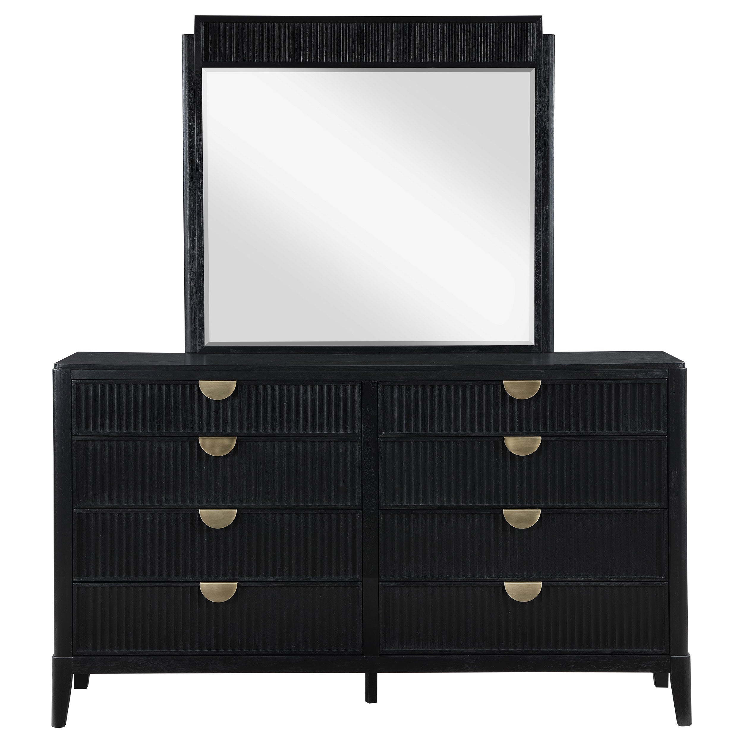 Brookmead 8-drawer Dresser with Mirror Black-