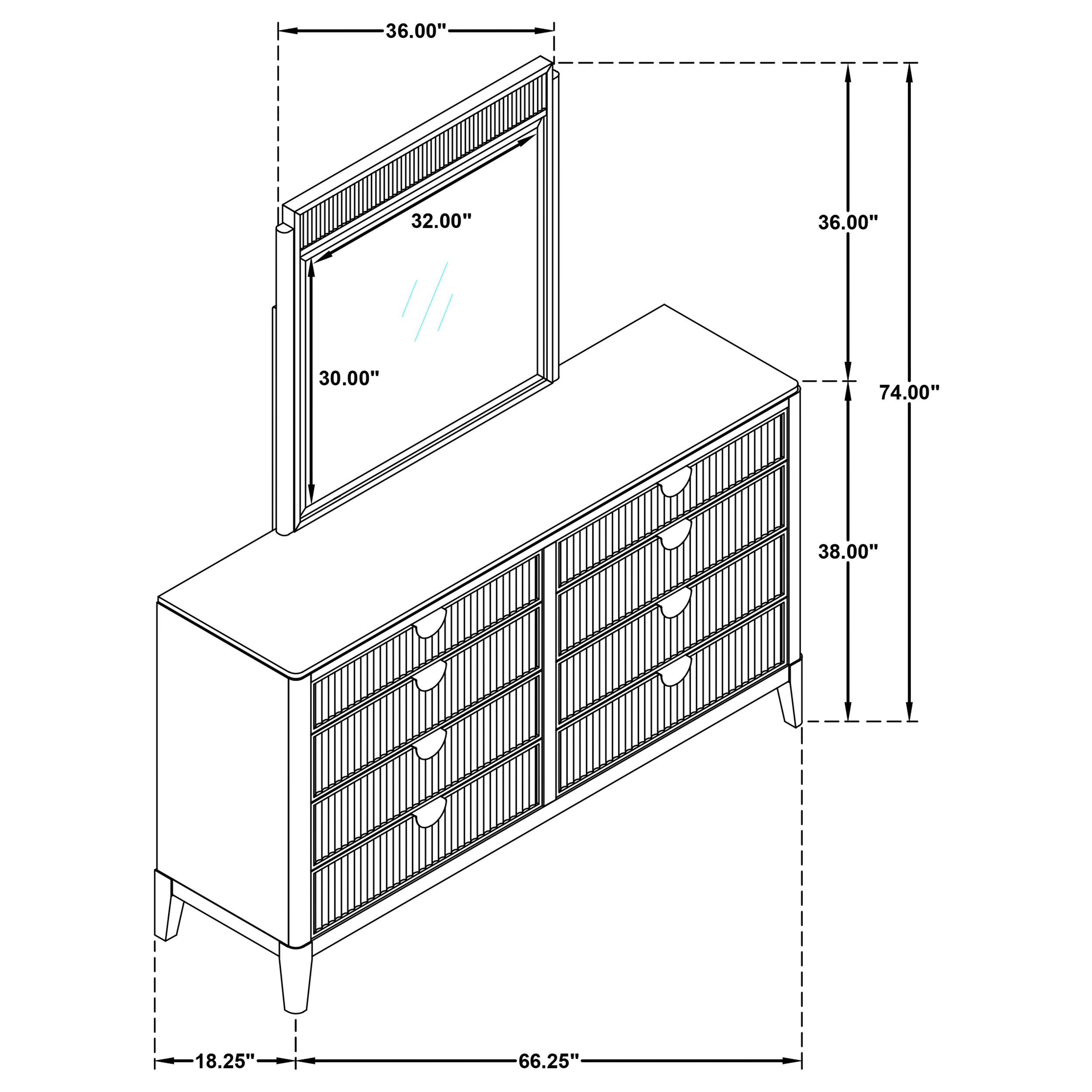 Brookmead 8-drawer Dresser with Mirror Black-