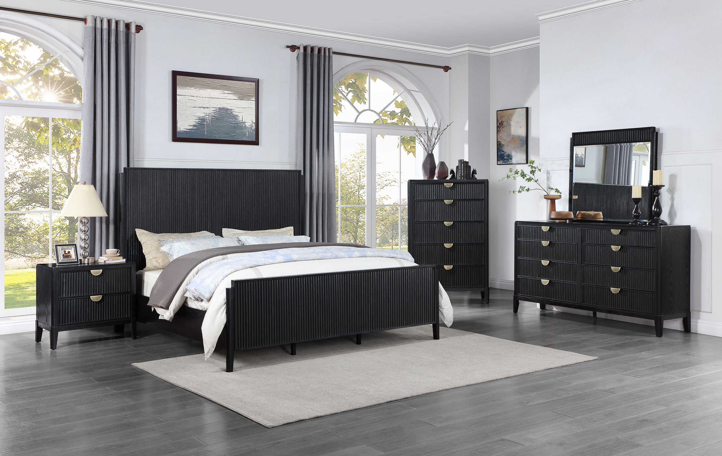 Brookmead 8-drawer Dresser with Mirror Black-