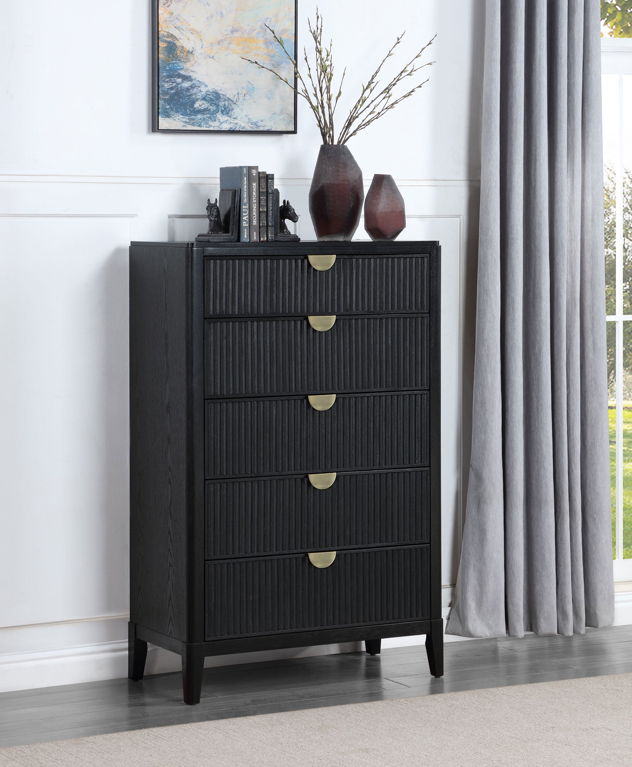 Brookmead 5-drawer Bedroom Chest Black-