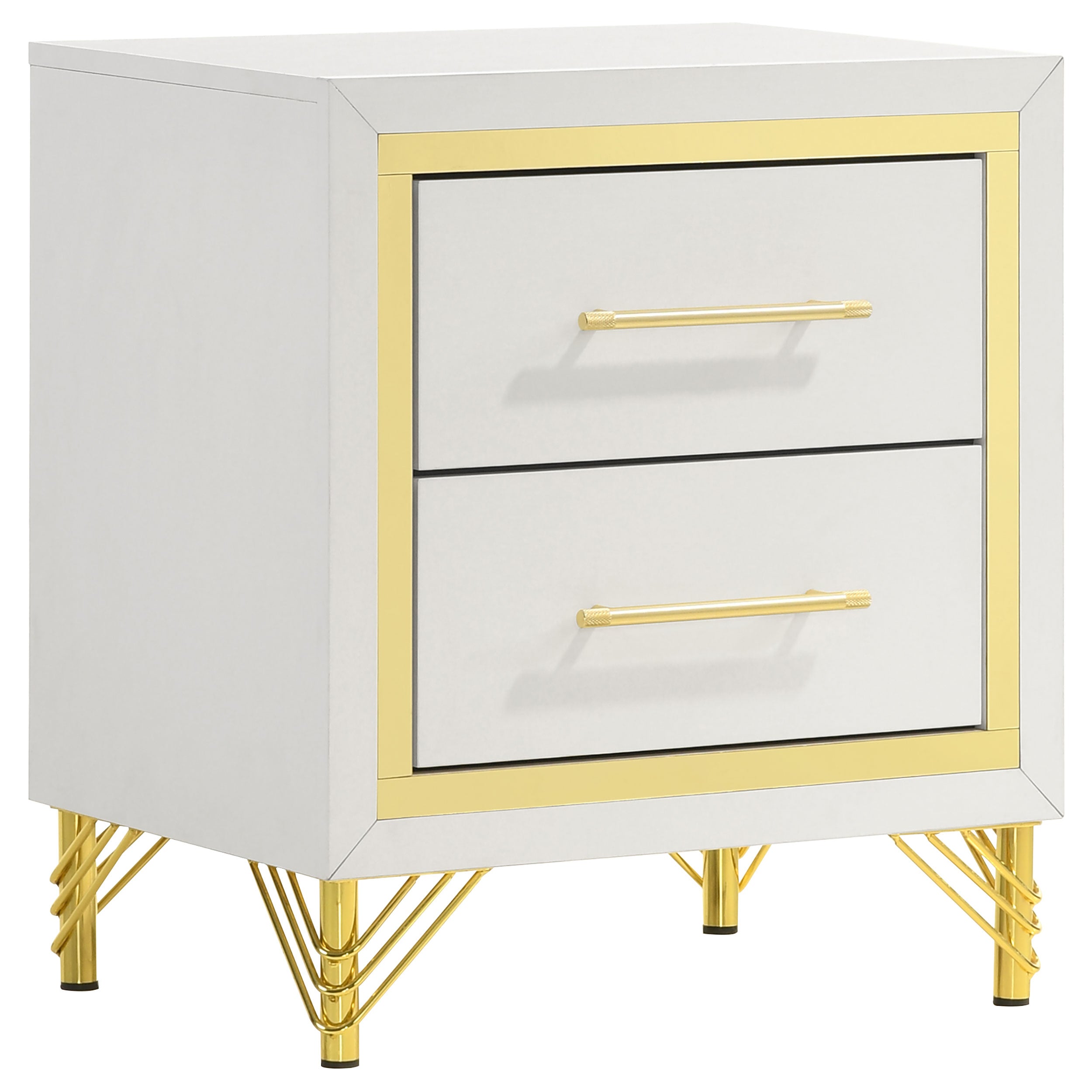 Lucia 2-drawer Nightstand Bedside Table White-