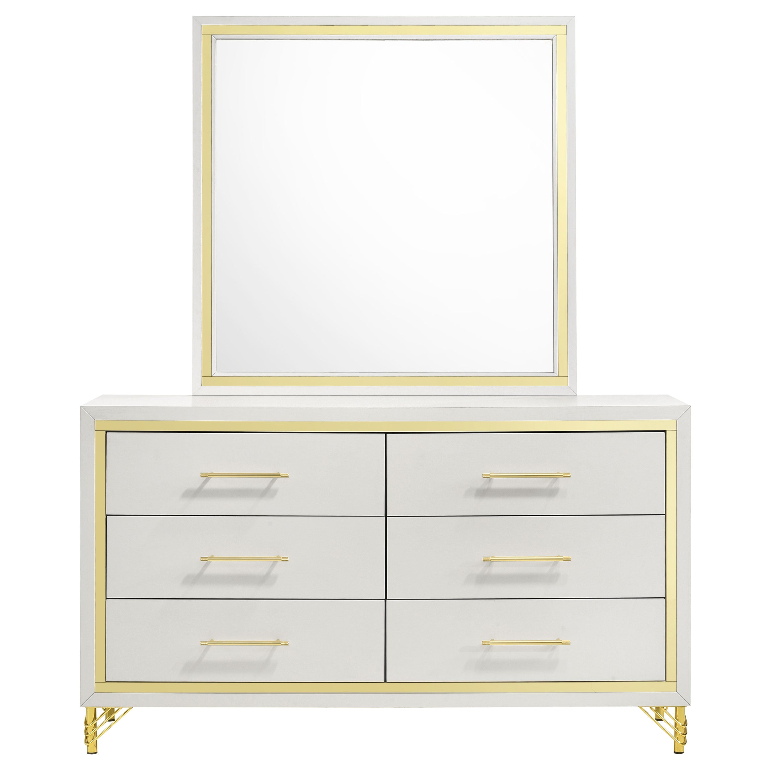 Lucia 6-drawer Dresser with Mirror White -