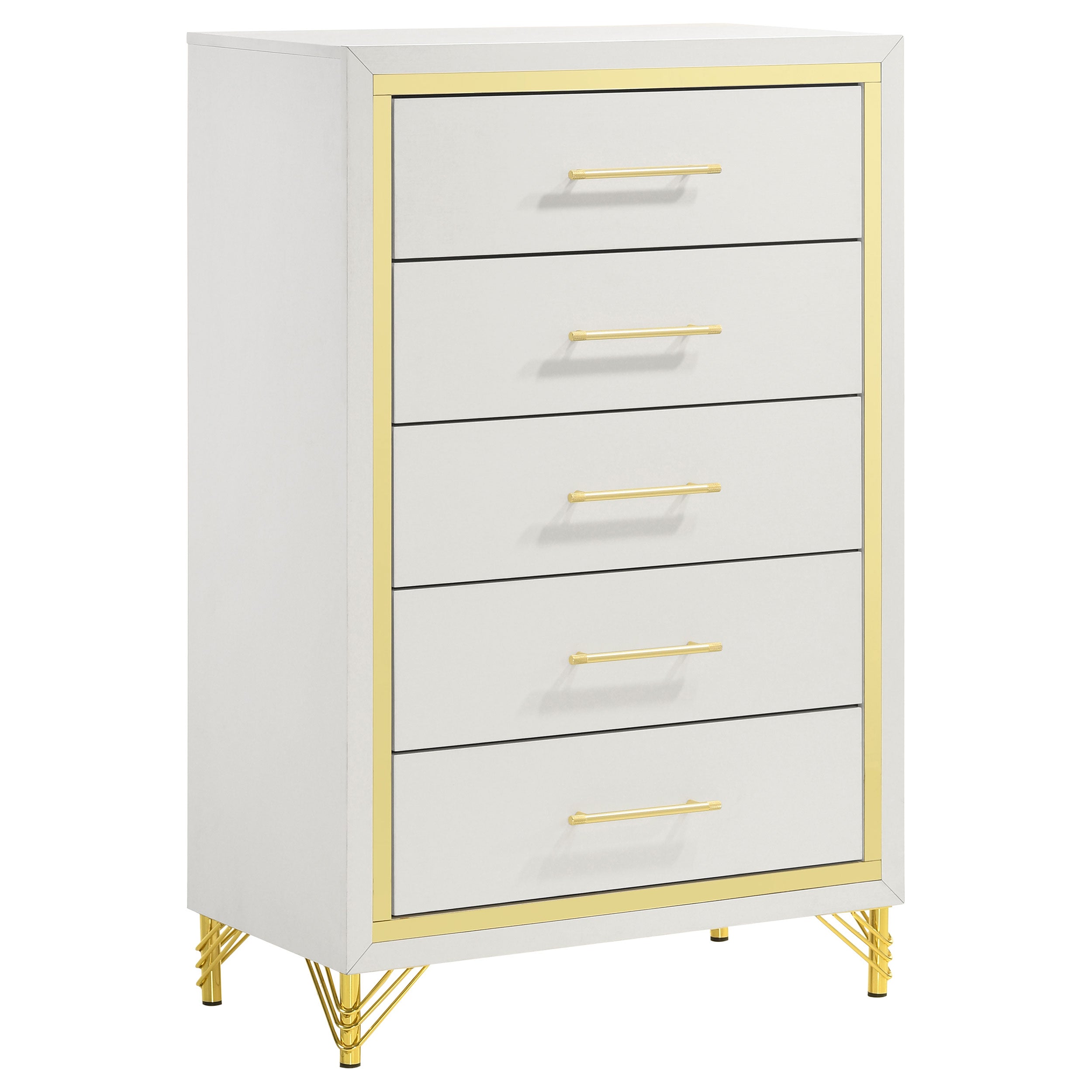 Lucia 5-drawer Bedroom Chest of Drawers White-