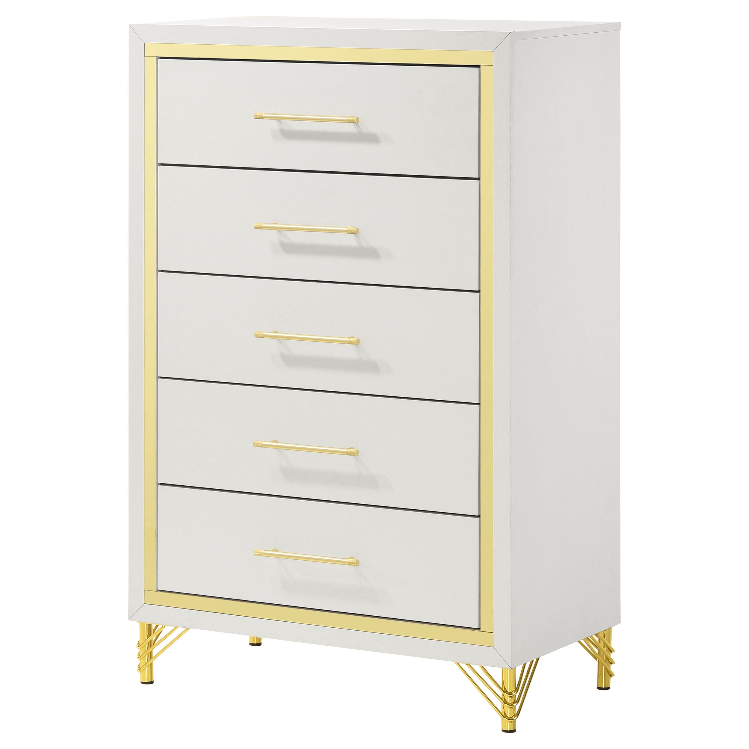 Lucia 5-drawer Bedroom Chest of Drawers White-