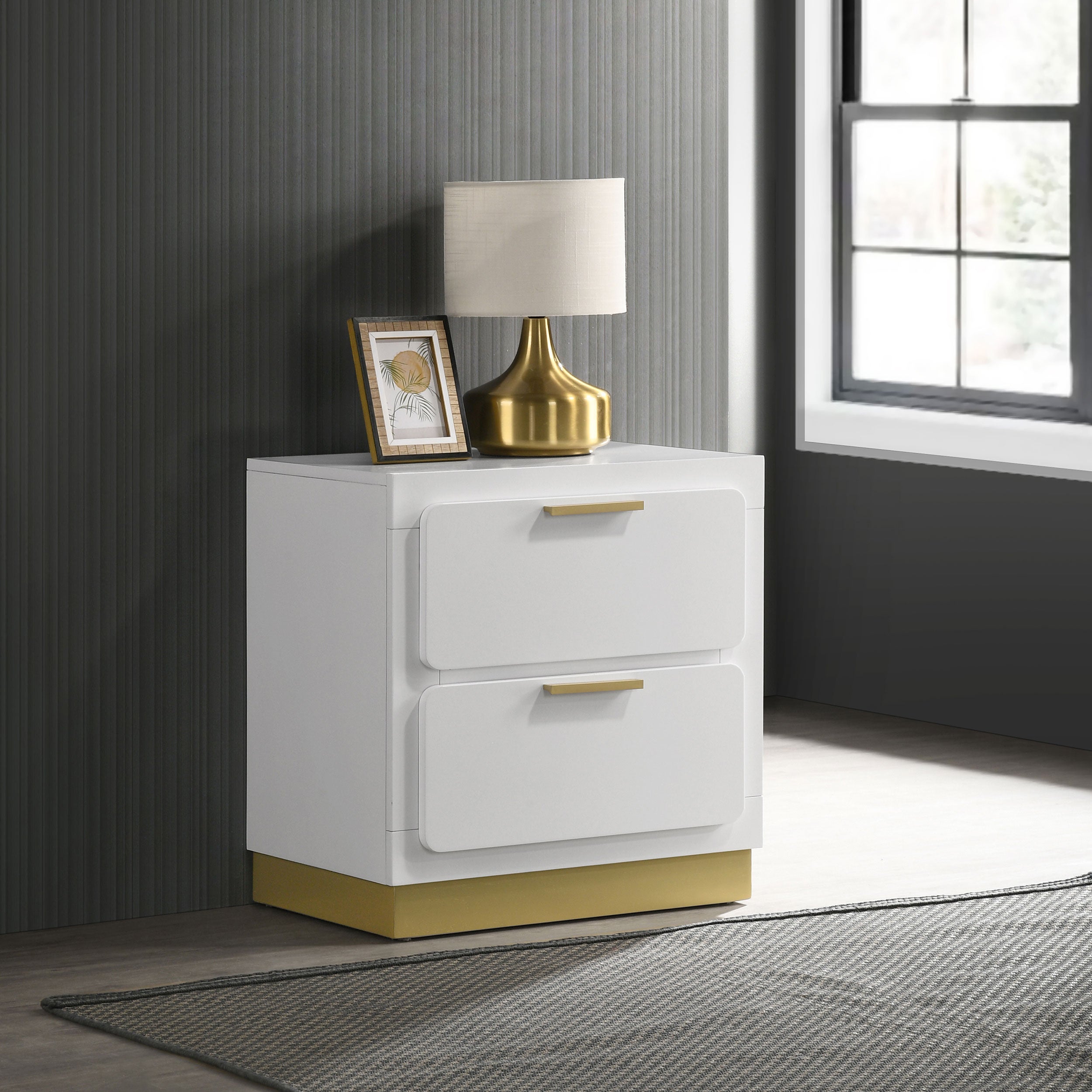 Caraway 2-drawer Nightstand White-