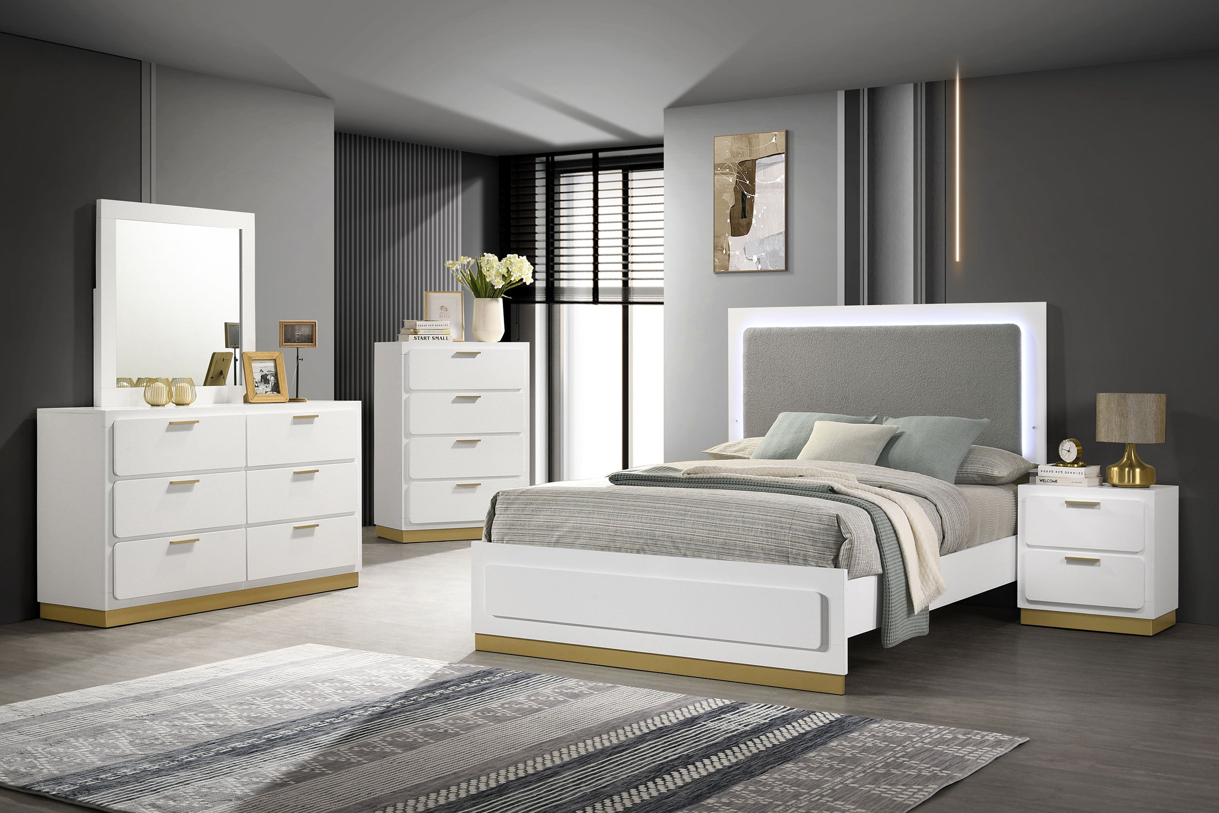 Caraway 2-drawer Nightstand White-