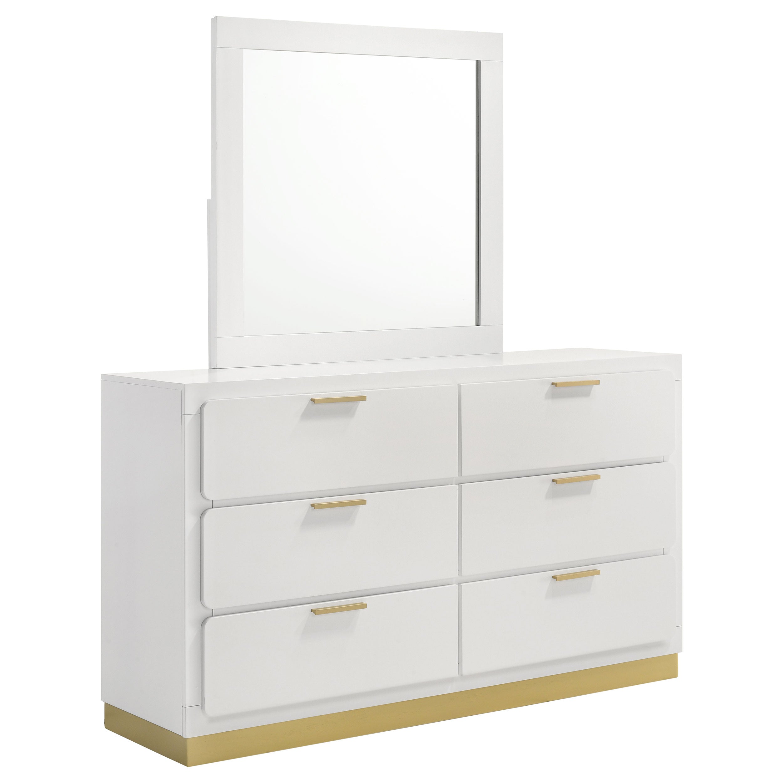 Caraway 6-drawer Dresser with Mirror White-