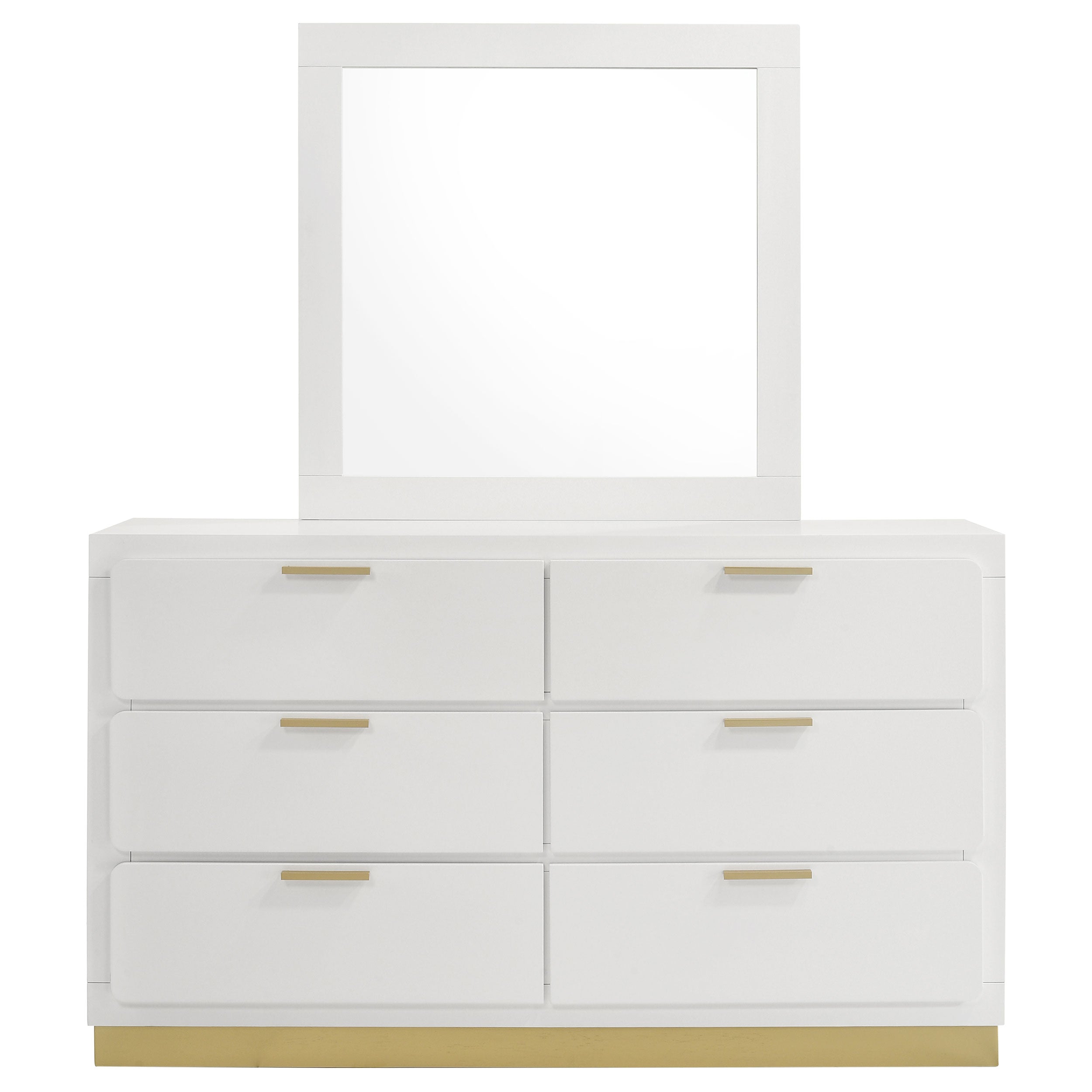 Caraway 6-drawer Dresser with Mirror White-