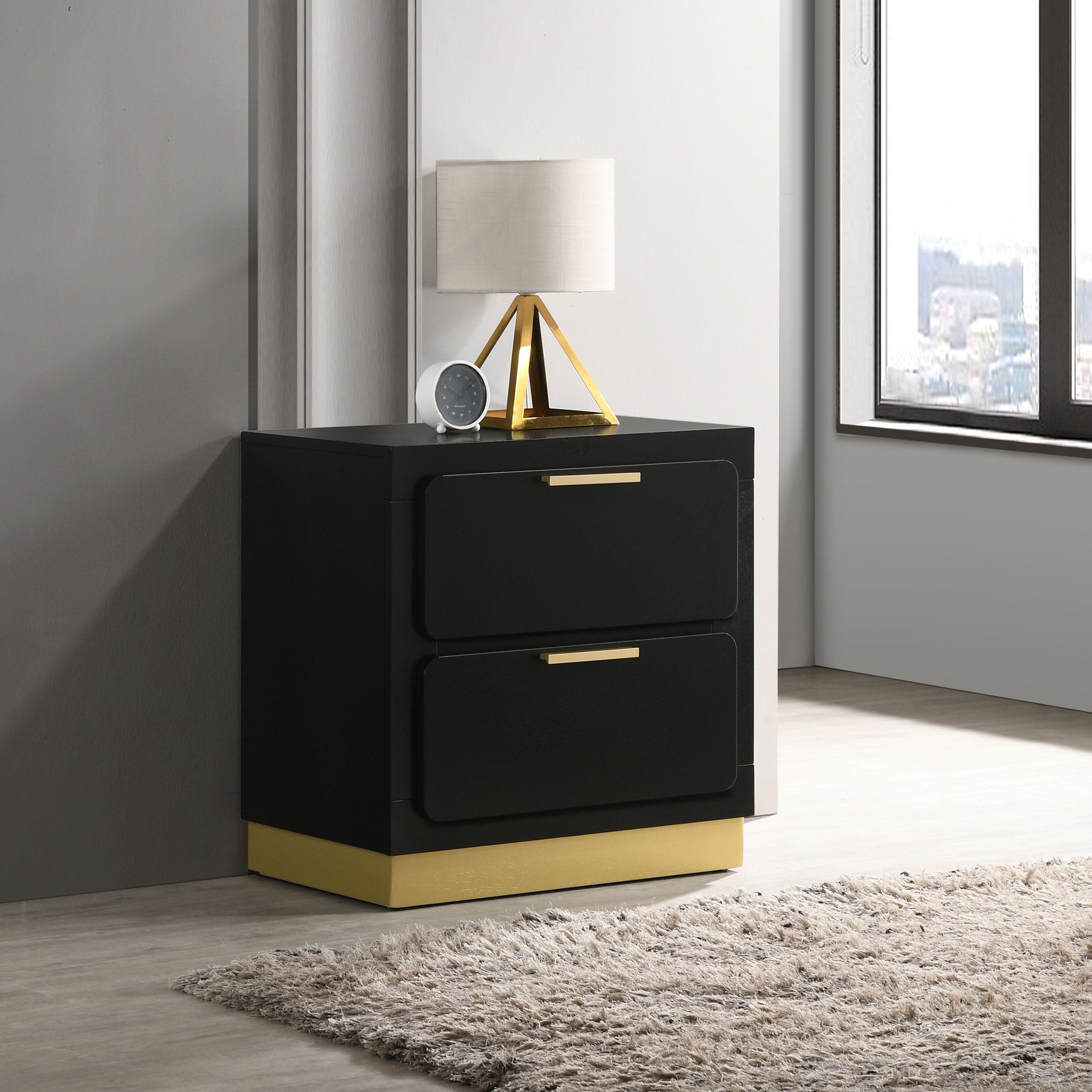 Caraway 2-drawer Nightstand Black-