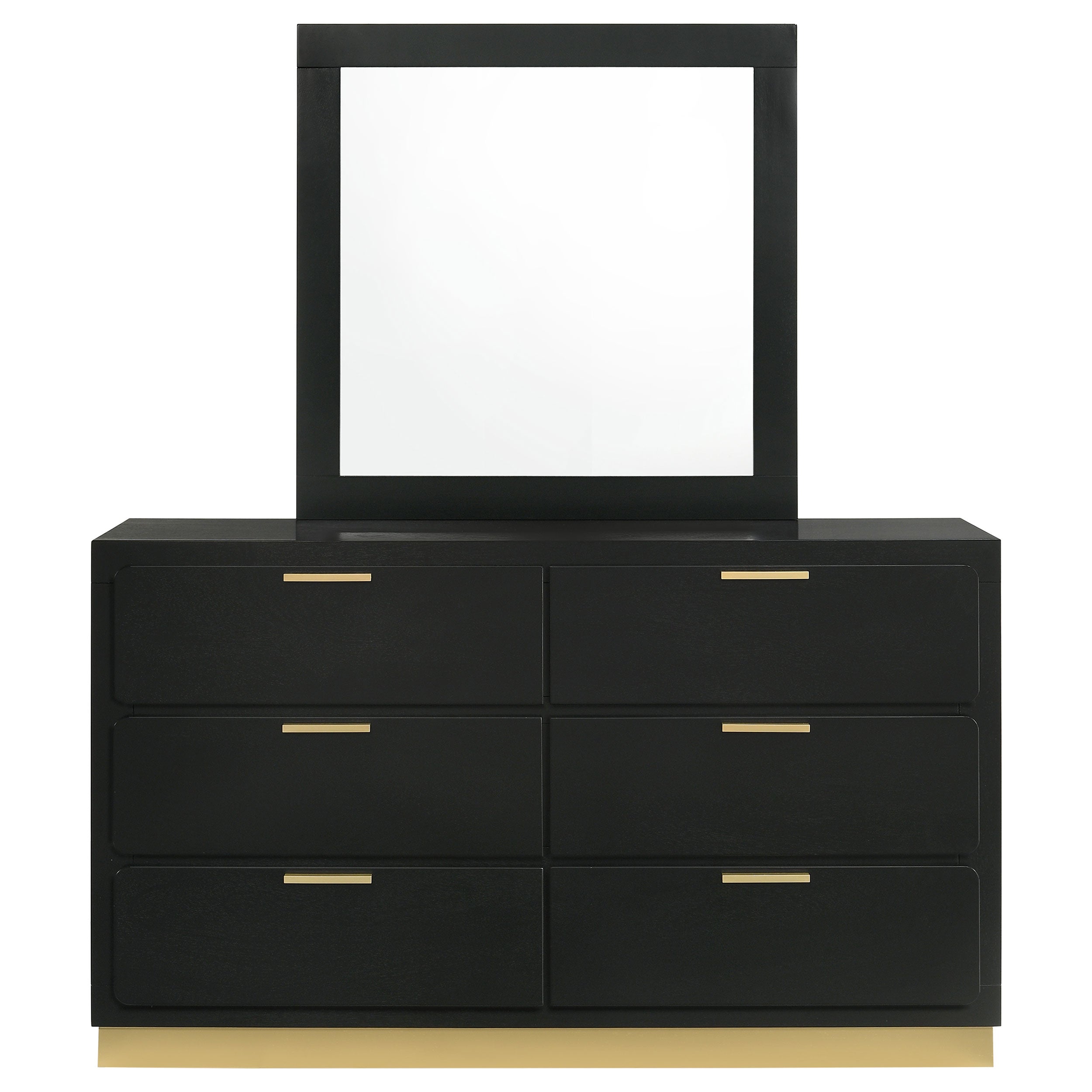 Caraway 6-drawer Dresser with Mirror Black-
