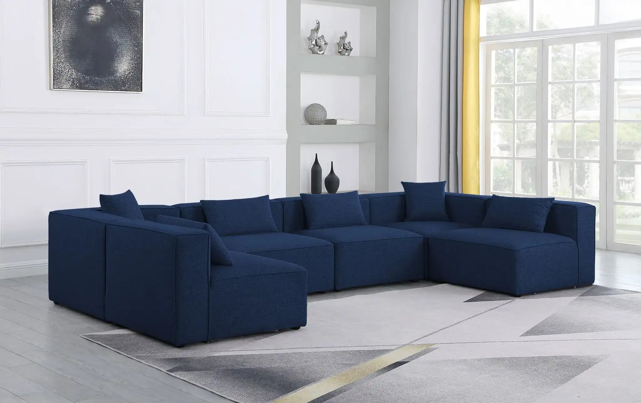Cube - Linen 6 Piece Modular Armless Sectional