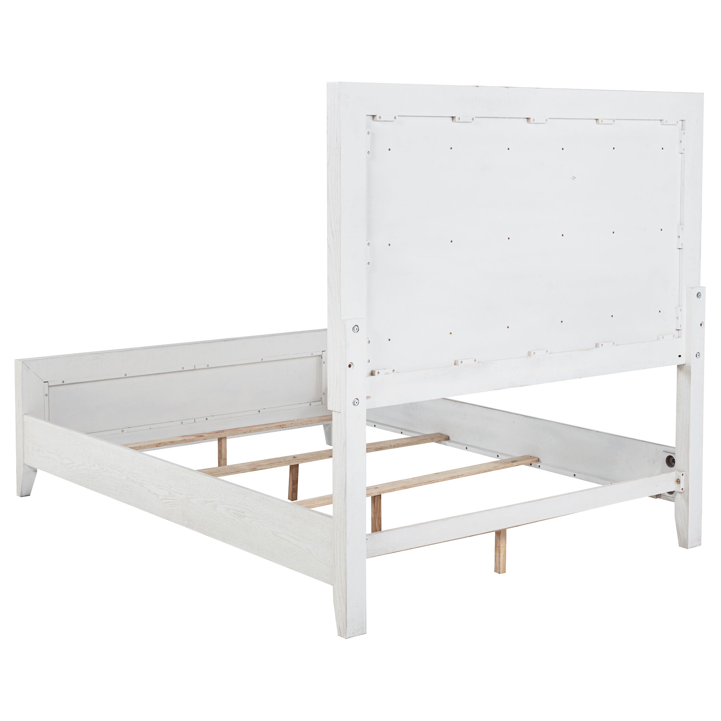 Marielle Queen Upholstered Panel Bed Distressed White-