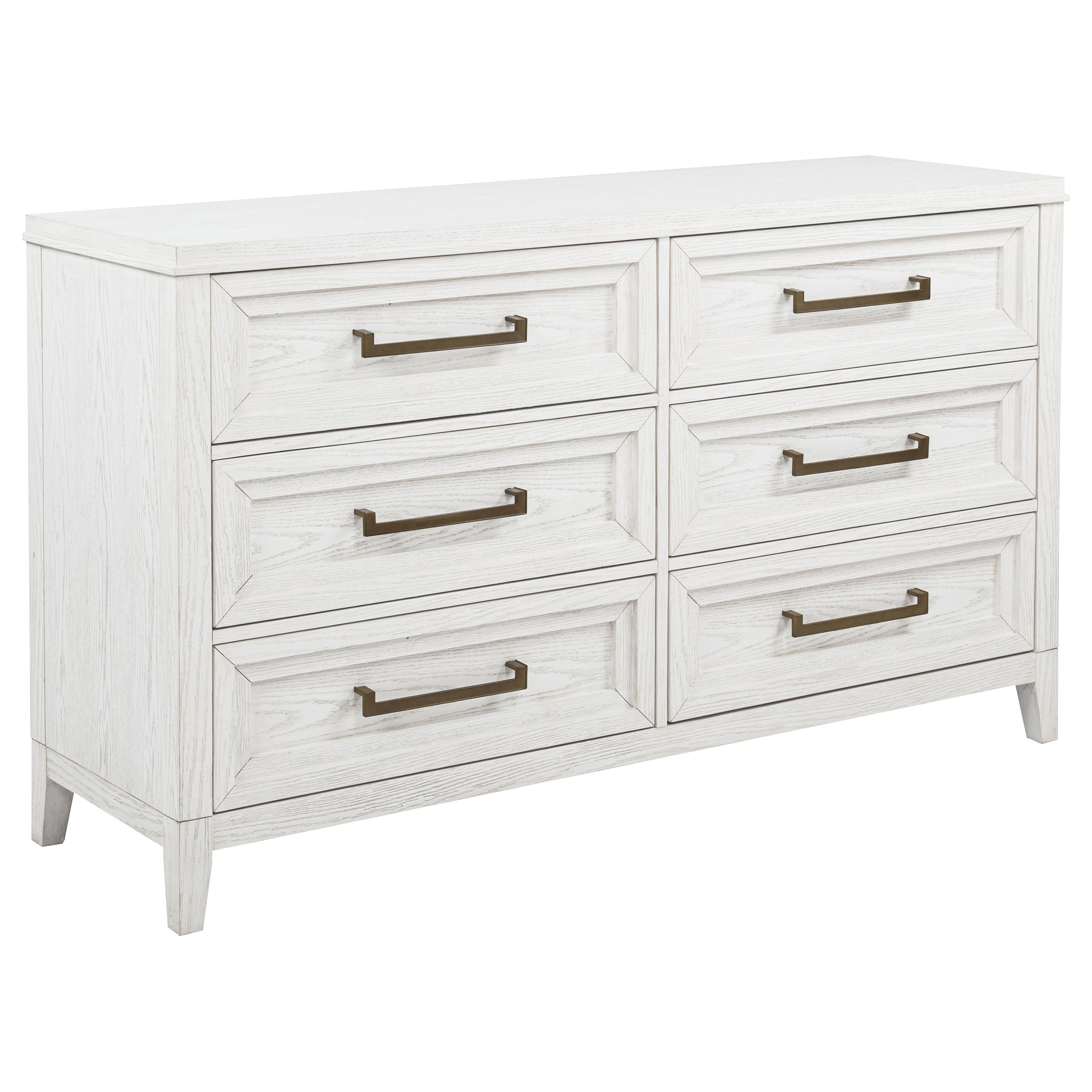 Marielle 6-drawer Bedroom Dresser Distressed White -