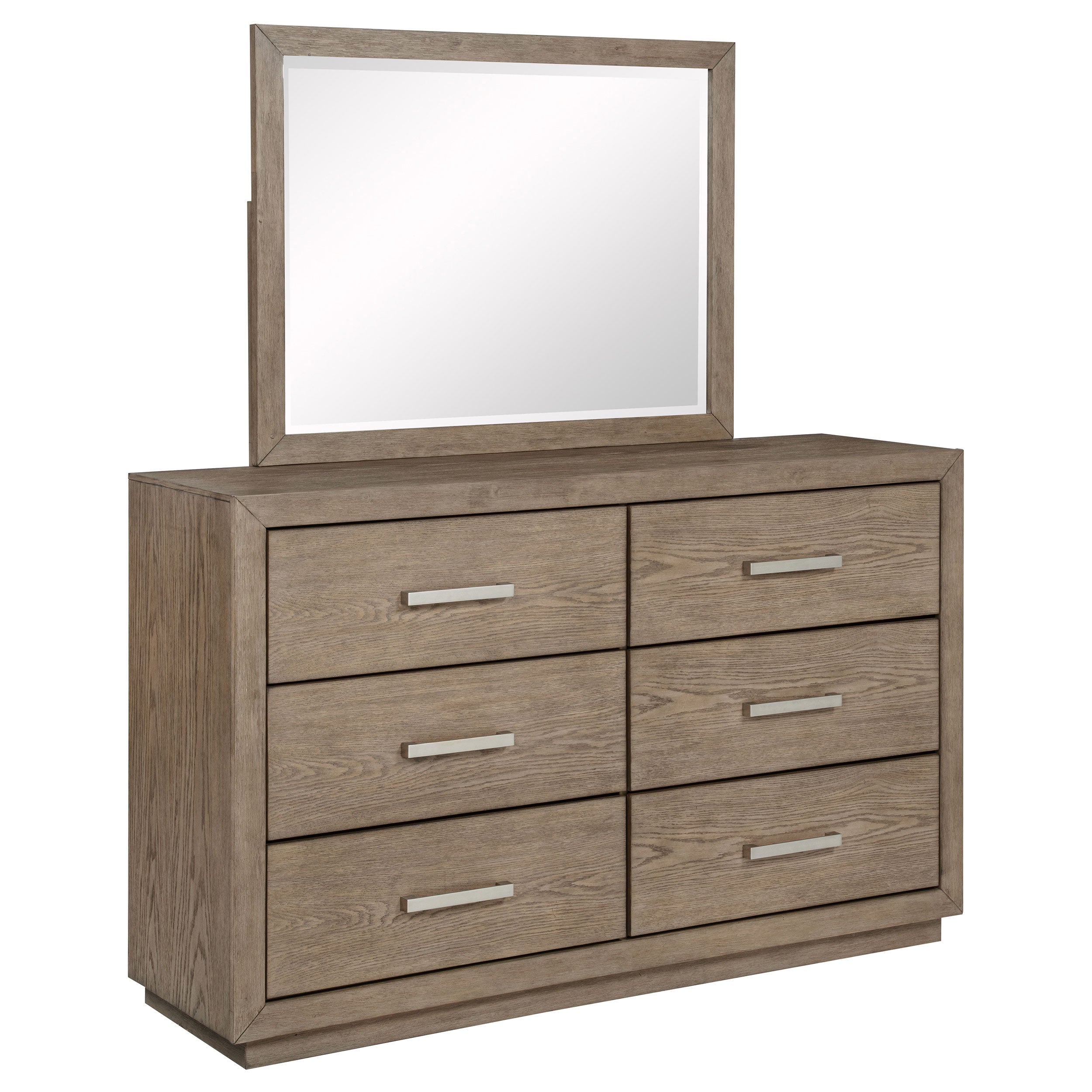 Kenora 6-drawer Dresser and Mirror Barley Brown-