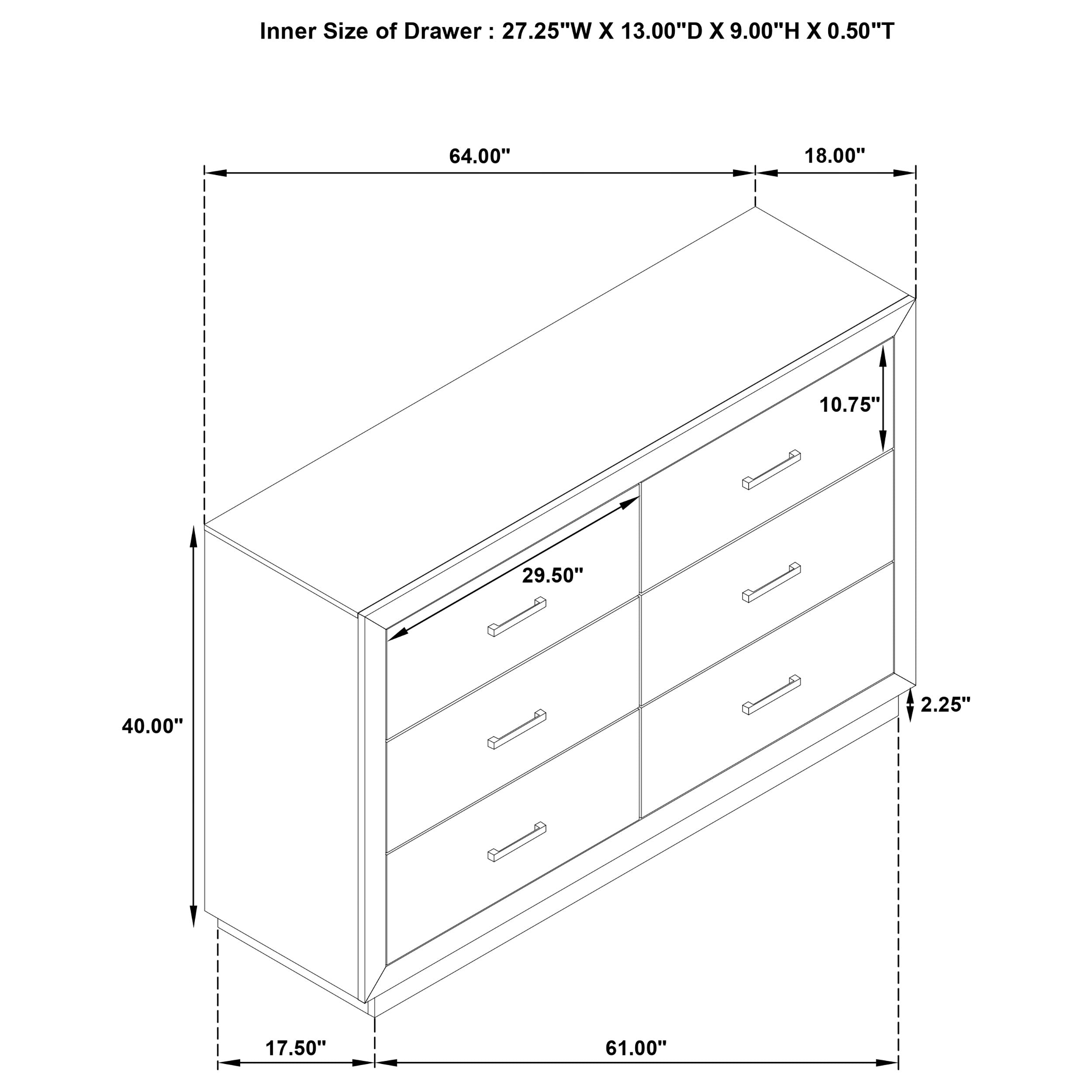 Kenora 6-drawer Dresser Barley Brown-