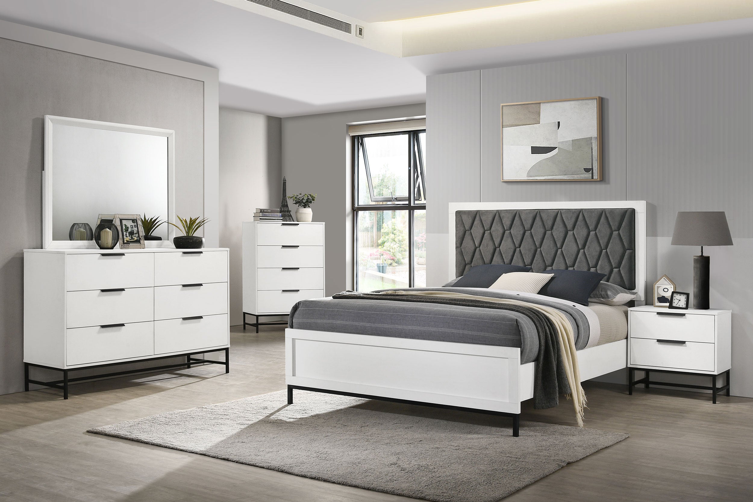 Sonora 2-drawer Nightstand Bedside Table White -