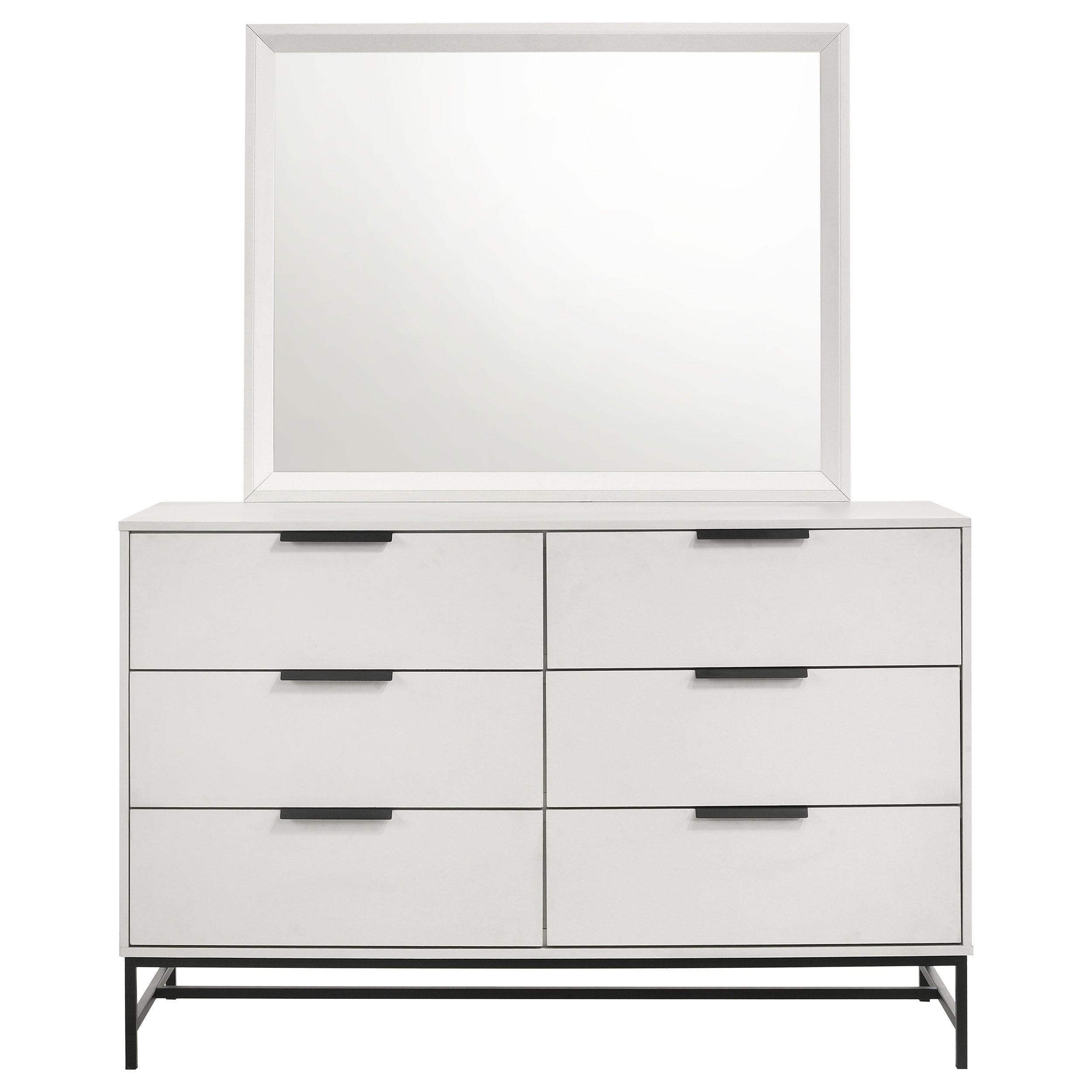 Sonora 6-drawer Dresser with Mirror White-