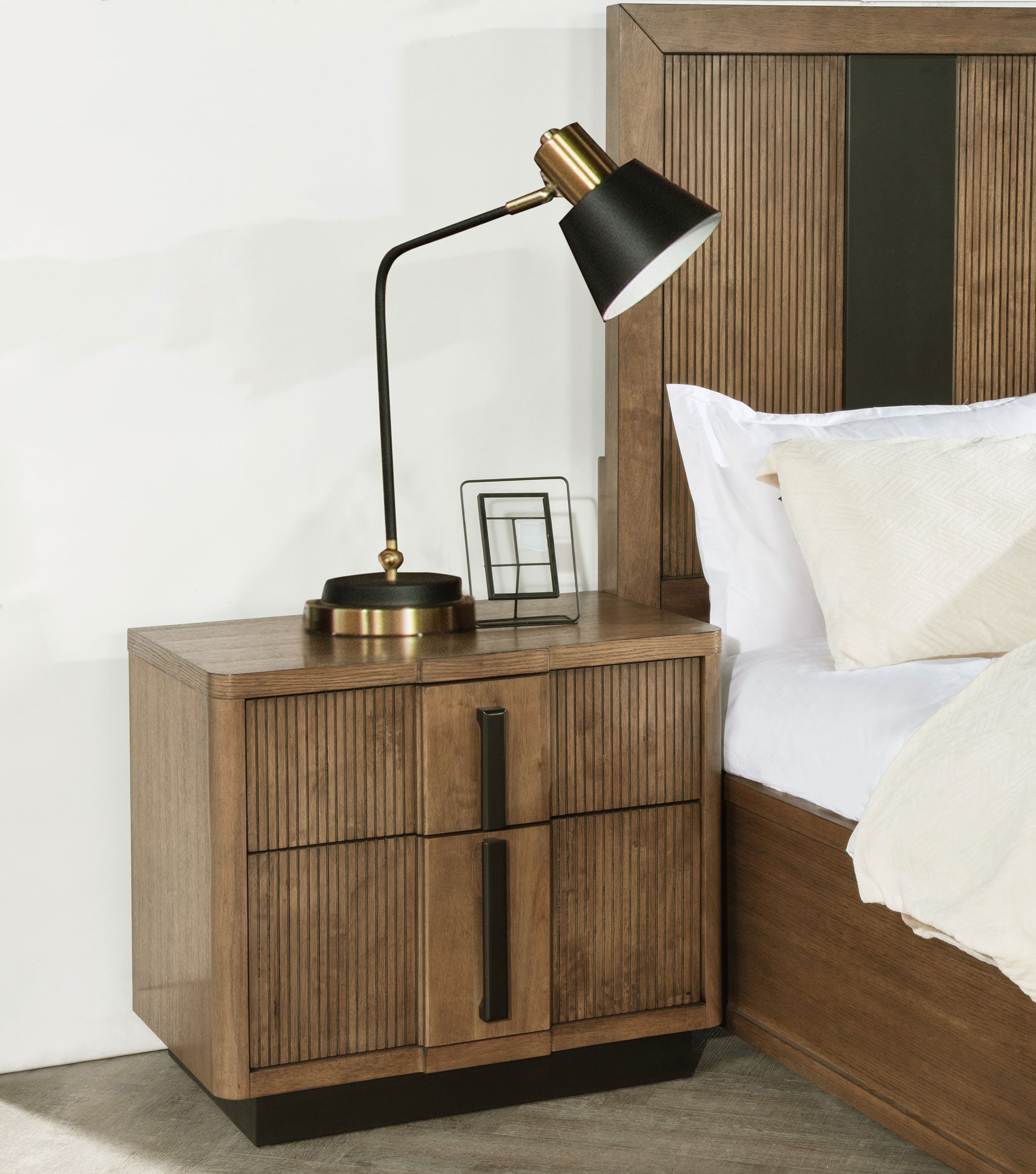 Terrace 2-drawer Nightstand Bedside Table Ash Brown-