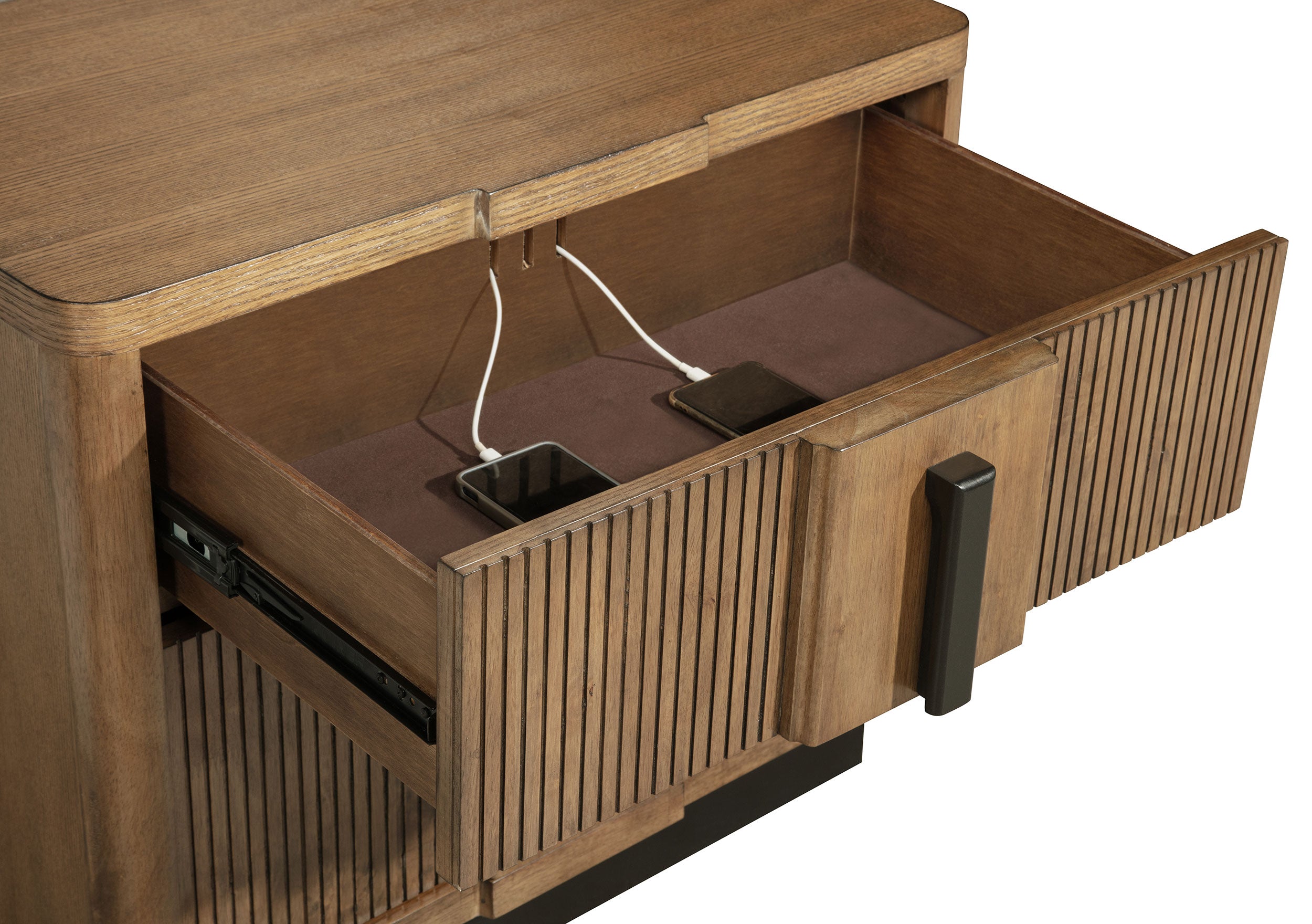 Terrace 2-drawer Nightstand Bedside Table Ash Brown-