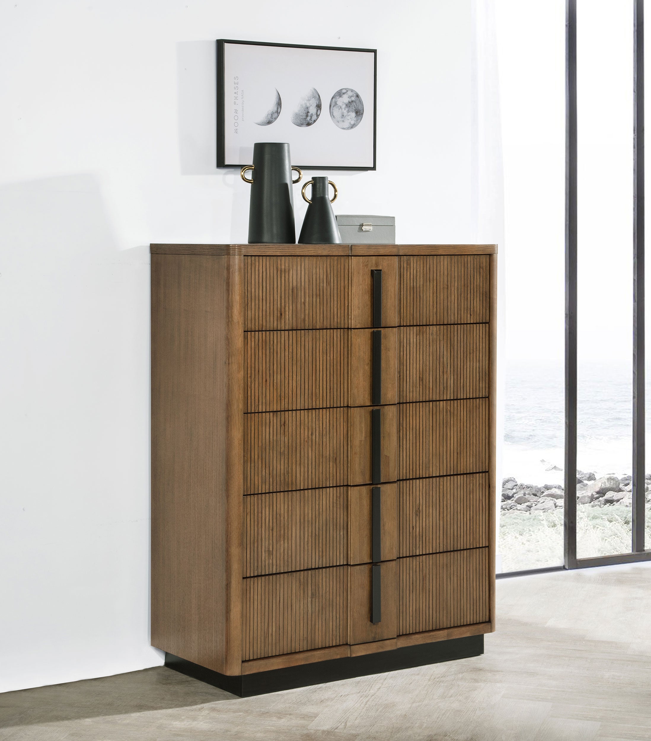 Terrace 5-drawer Chest of Drawers Ash Brown-