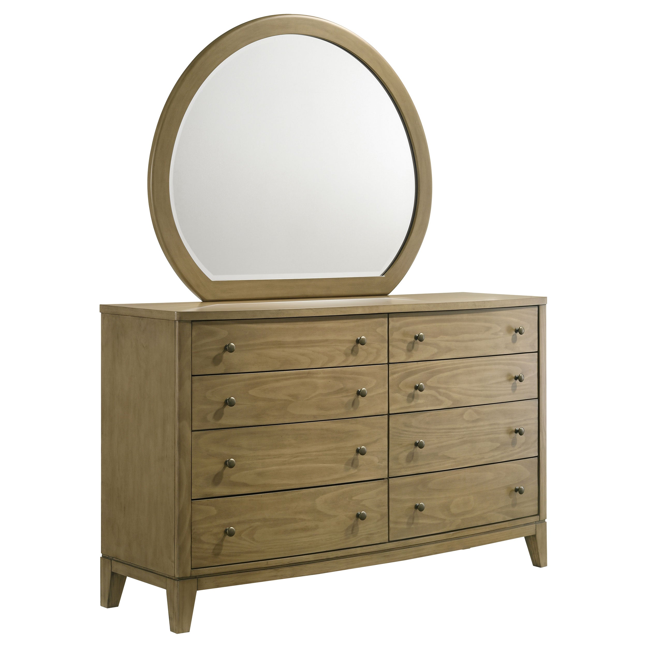 Granada 8-drawer Dresser and Mirror Natural Pine-