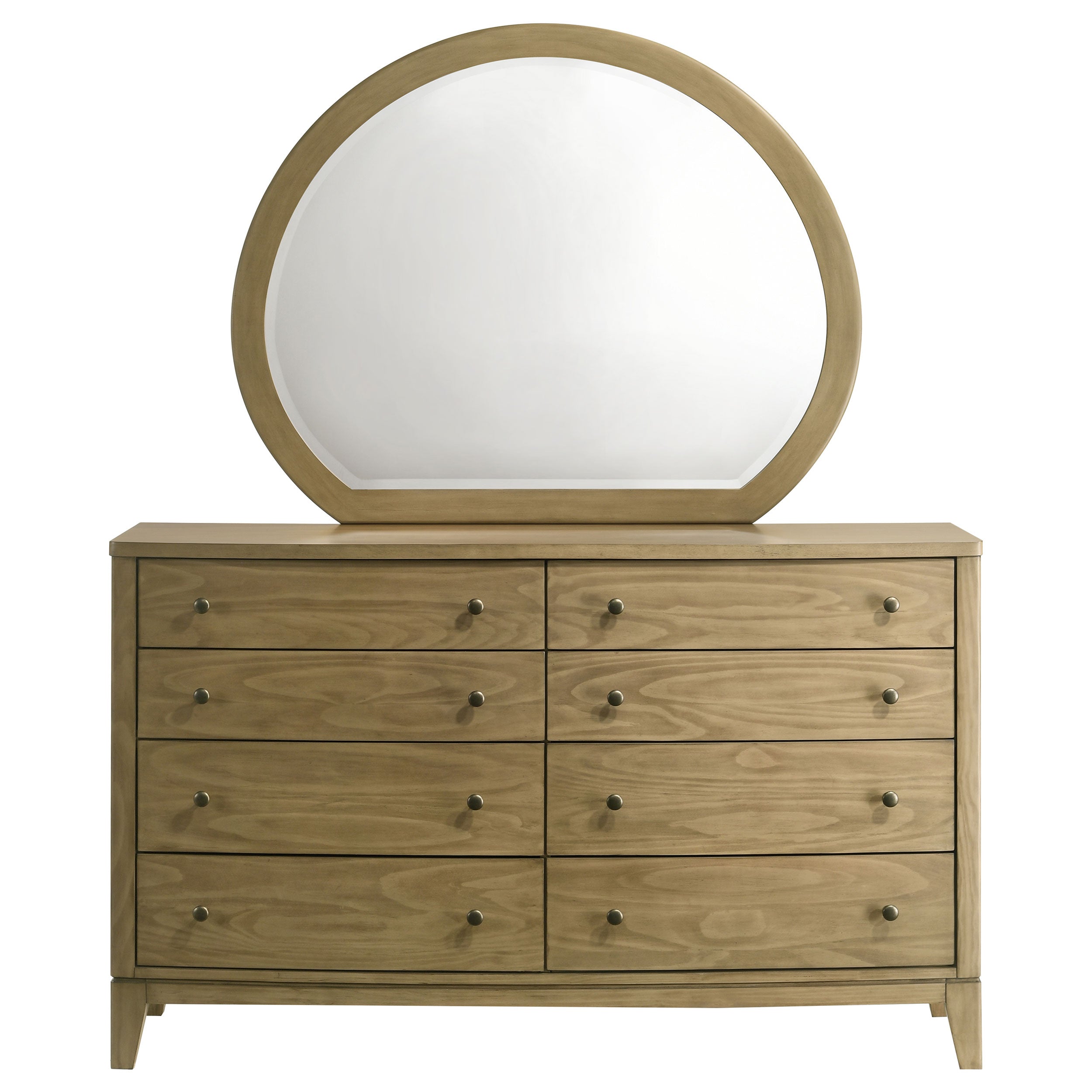 Granada 8-drawer Dresser and Mirror Natural Pine-