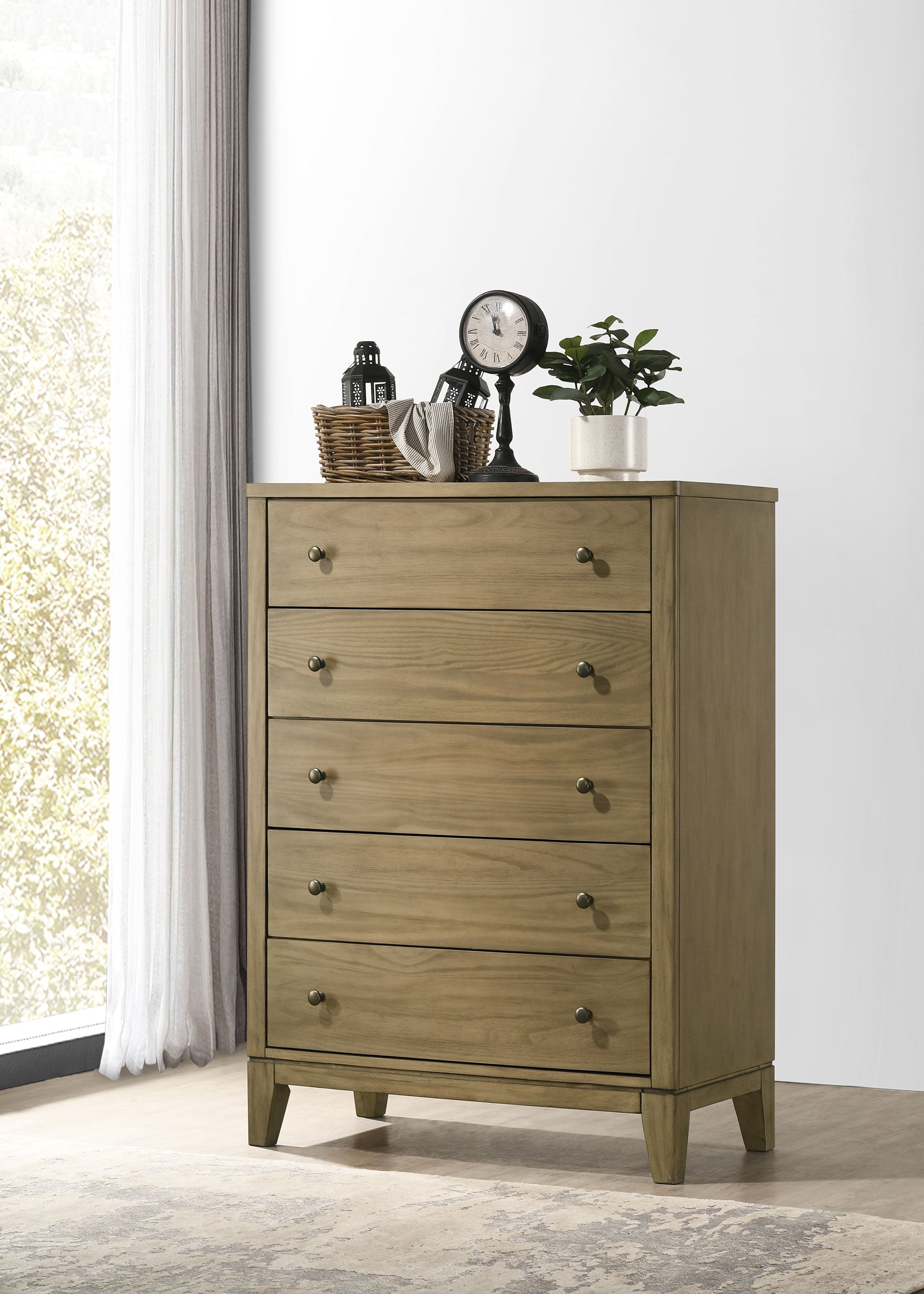 Granada 5-drawer Bedroom Chest of Drawers Natural Pine-