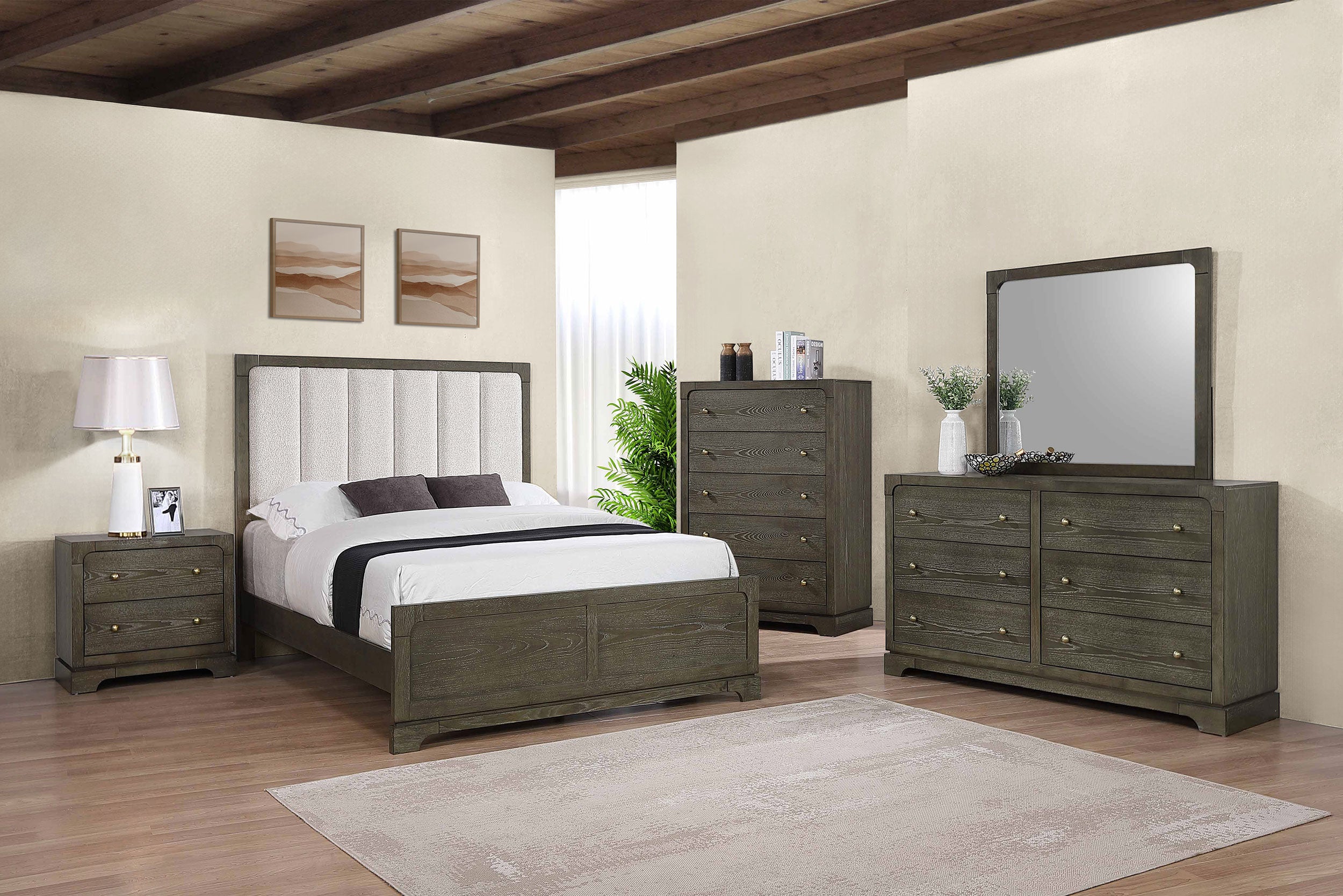 Gran Park 59-inch Queen Panel Bed Dark Cocoa-