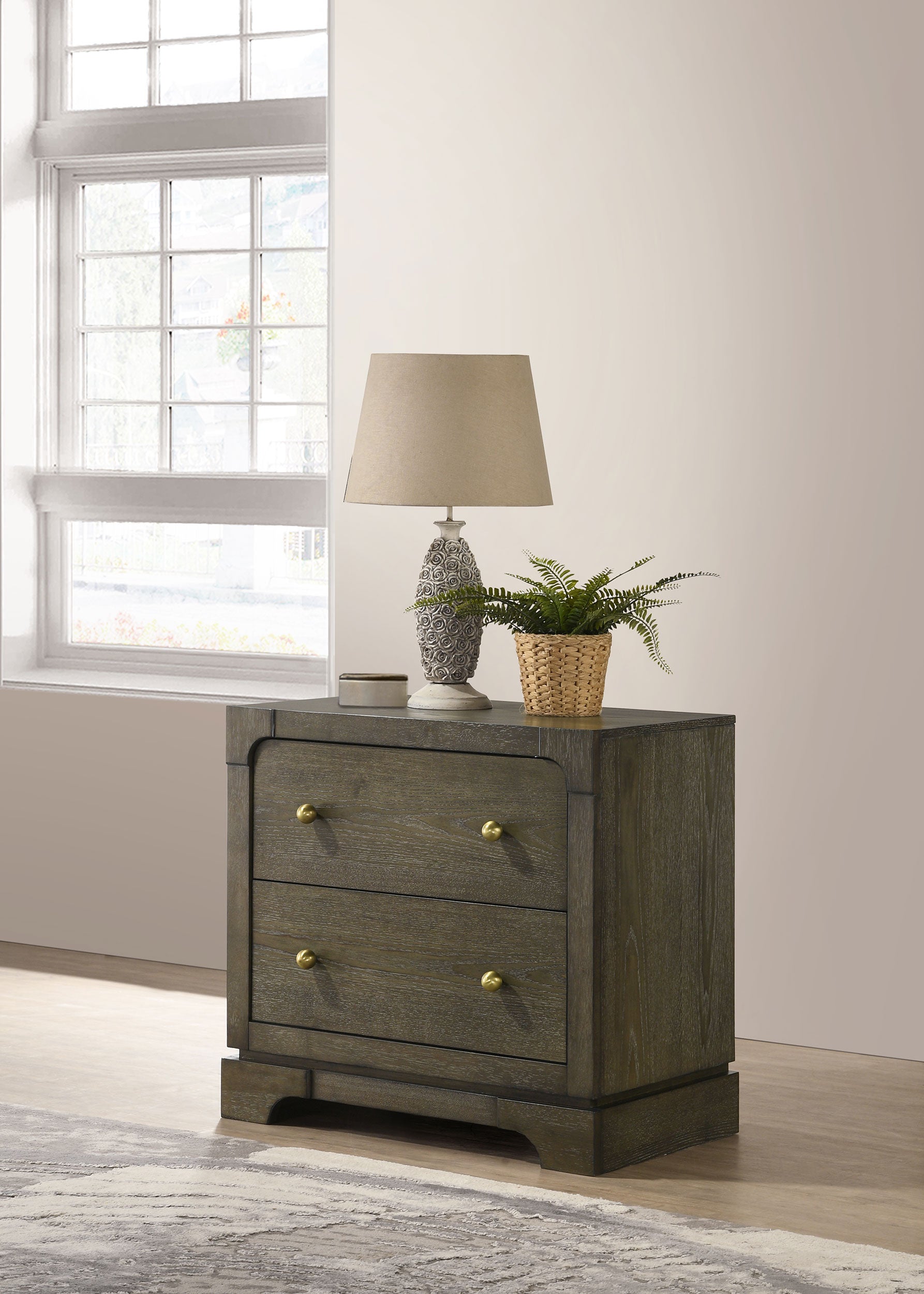 Gran Park 2-drawer Nightstand Bedside Table Dark Cocoa-