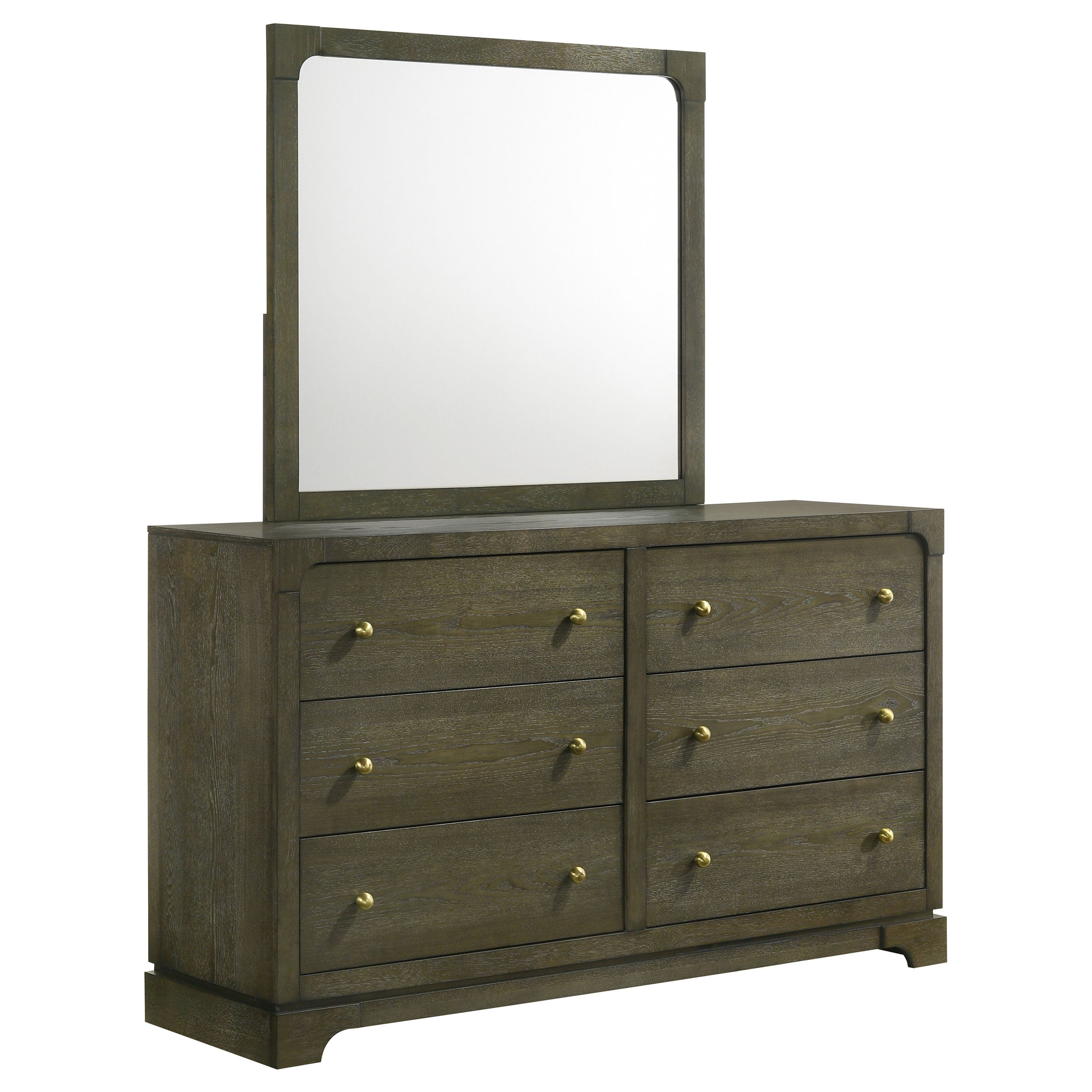 Gran Park 6-drawer Dresser and Mirror Dark Cocoa-