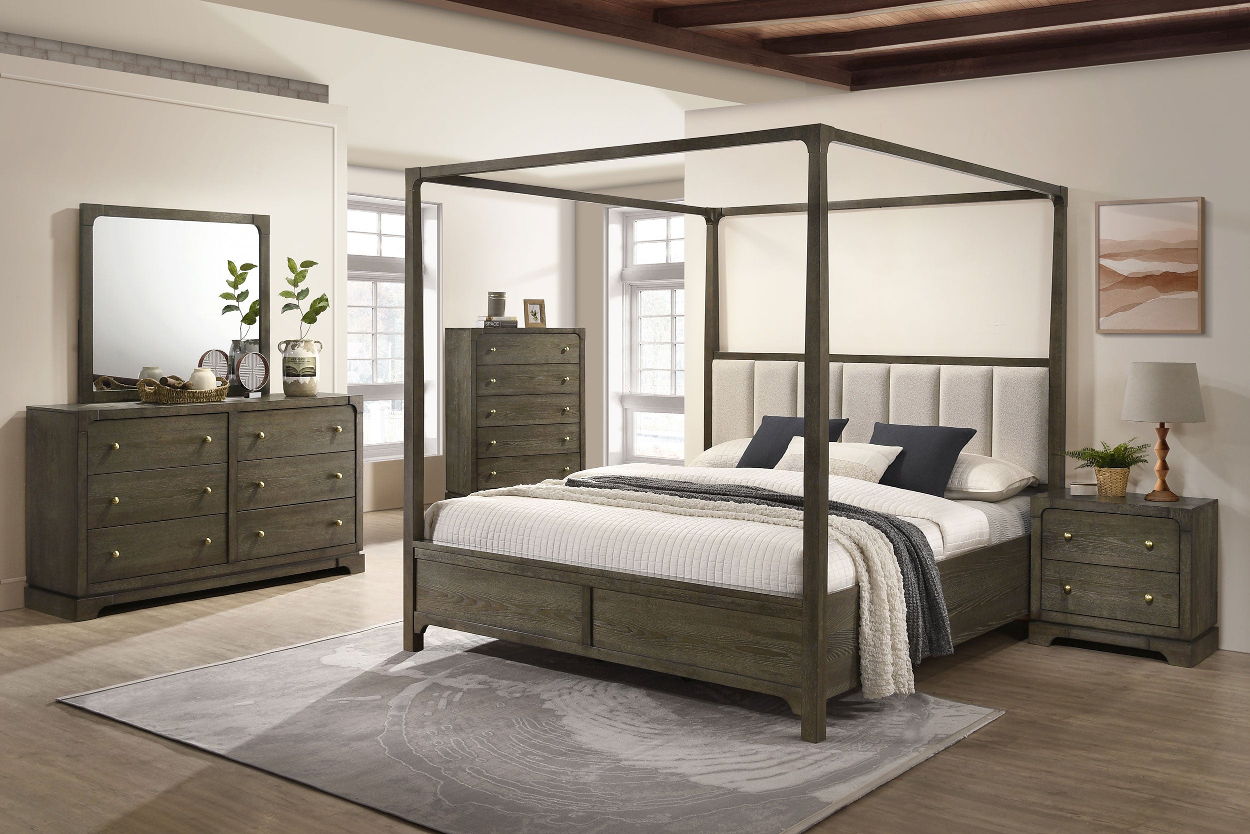 Gran Park 6-drawer Dresser and Mirror Dark Cocoa-
