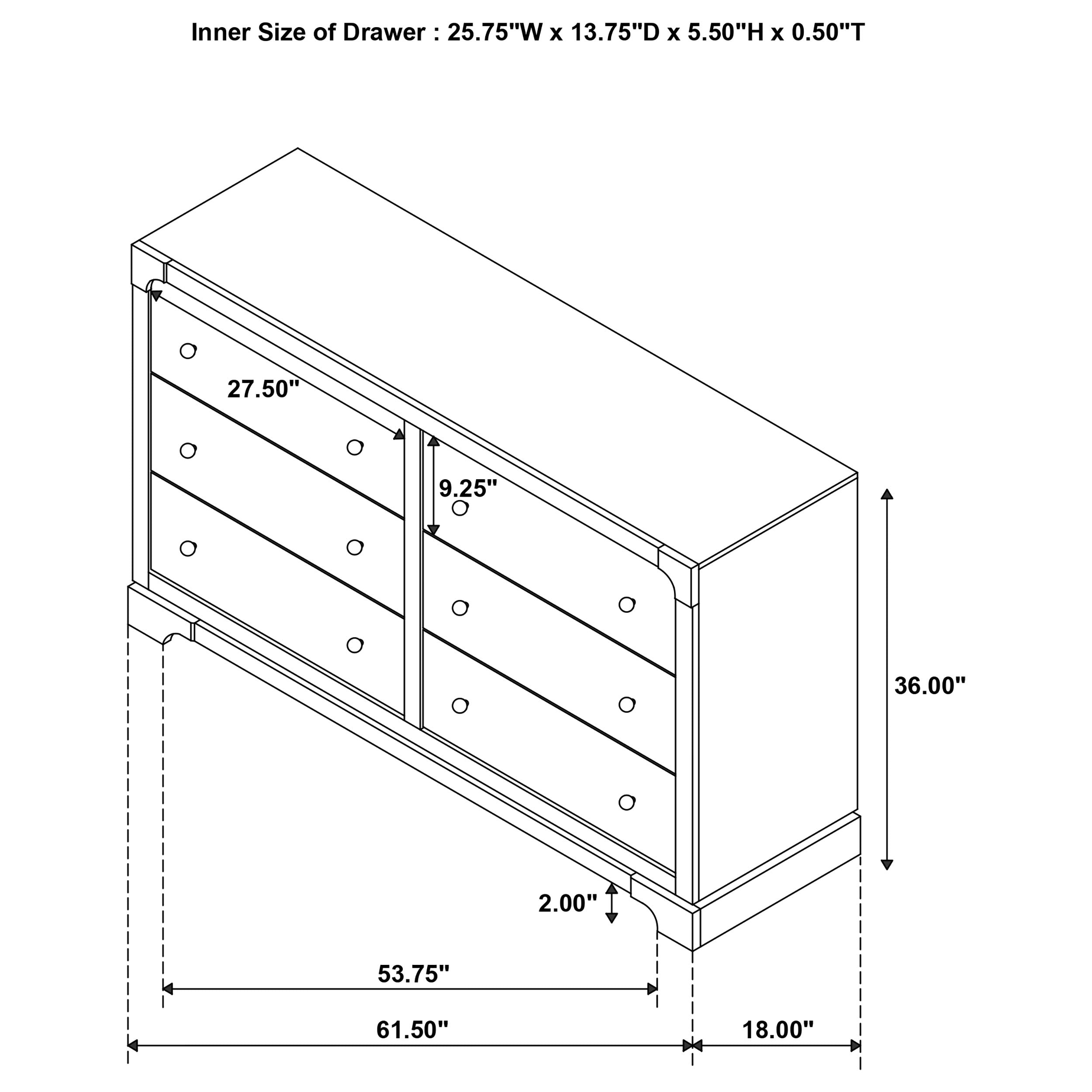 Gran Park 6-drawer Dresser Cabinet Dark Cocoa-