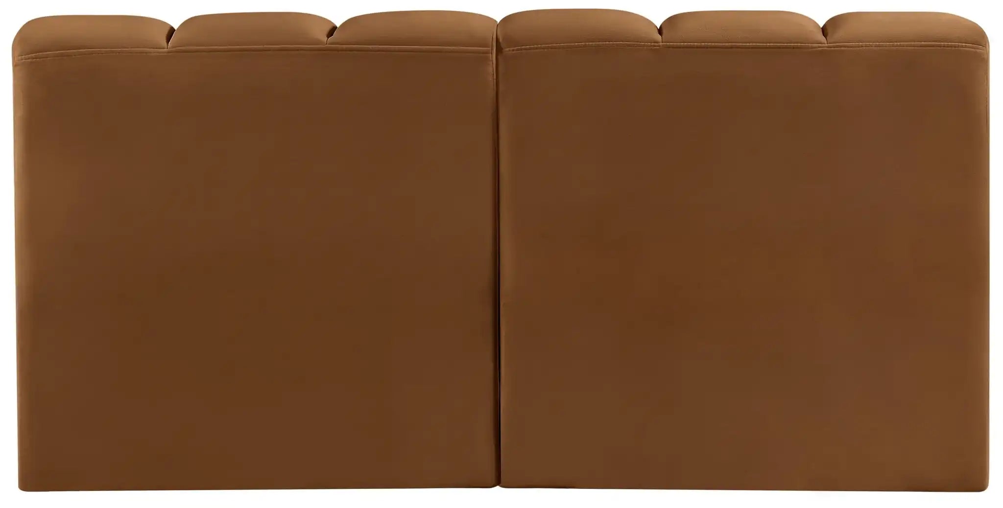 Arc - Velvet 2 Pieces Modular Sofa - Saddle