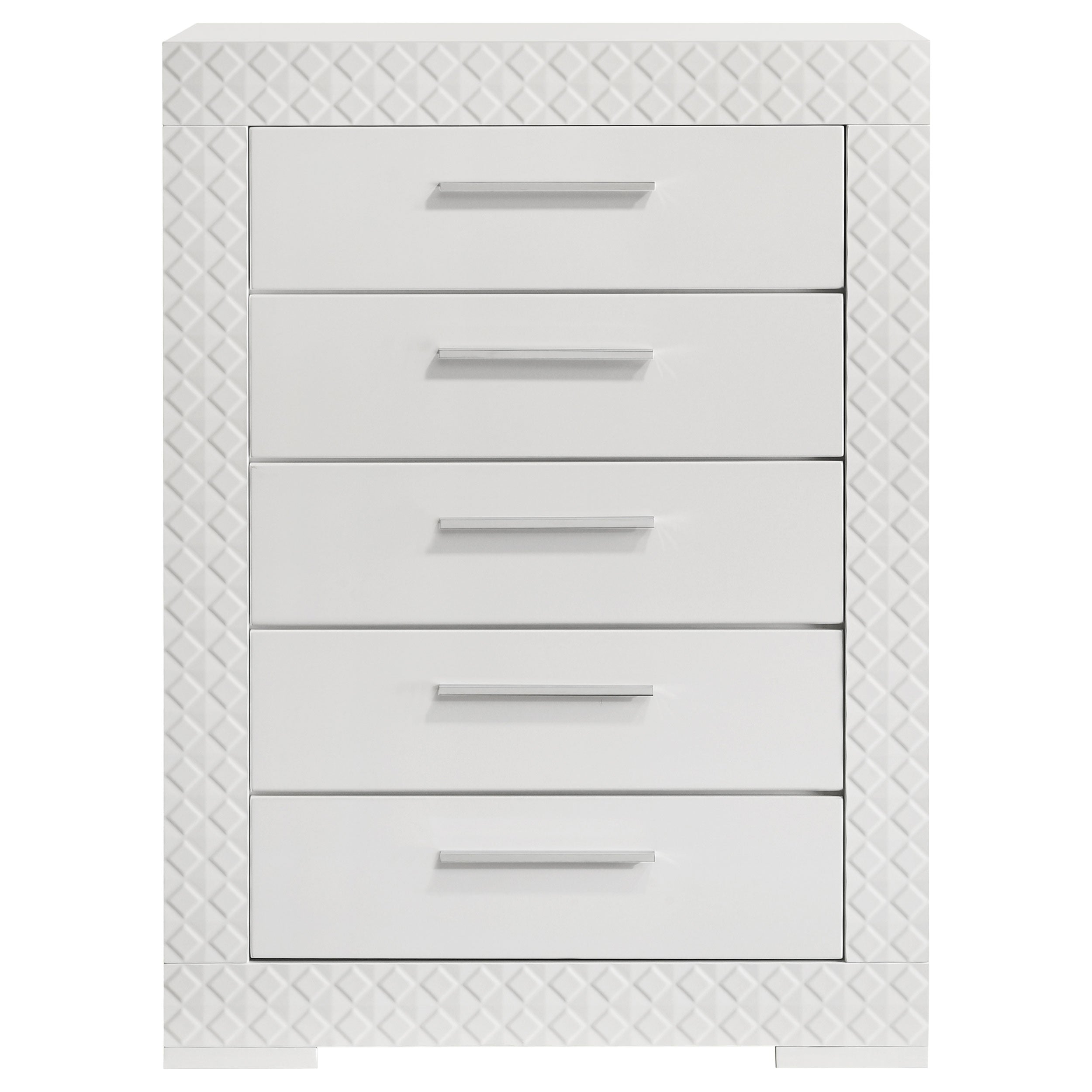 Ives 5-drawer Bedroom Chest of Drawers White High Gloss-