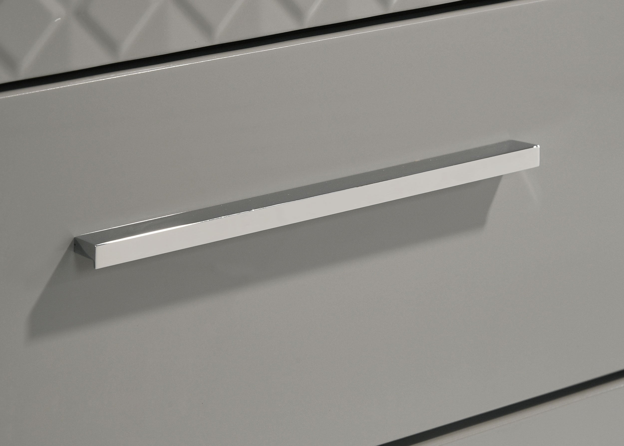 Ives 2-drawer Nightstand Bedside Table Grey High Gloss-